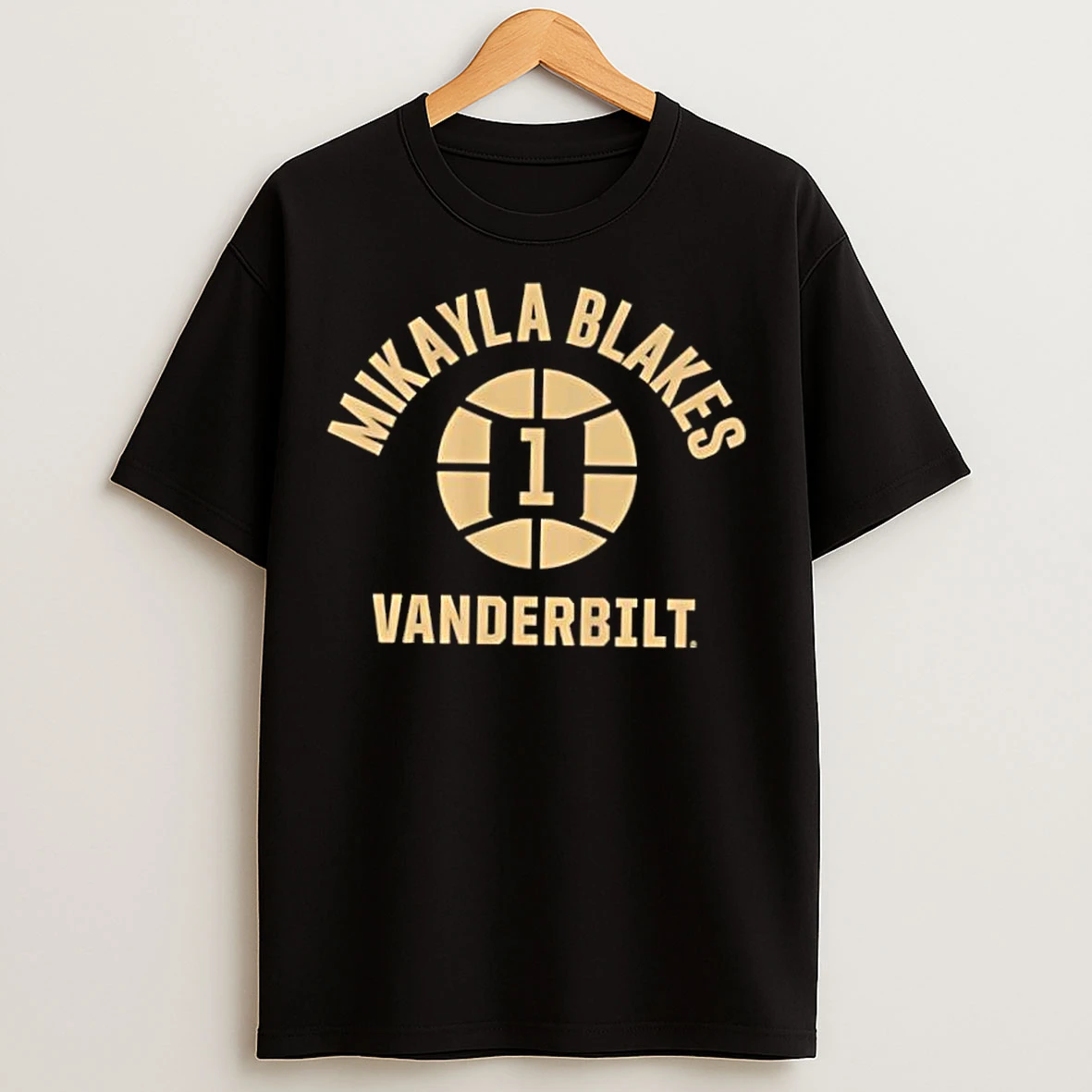 Classic Mikayla Blakes Name Number Ball Vanderbilt Basketball Logo T Shirts