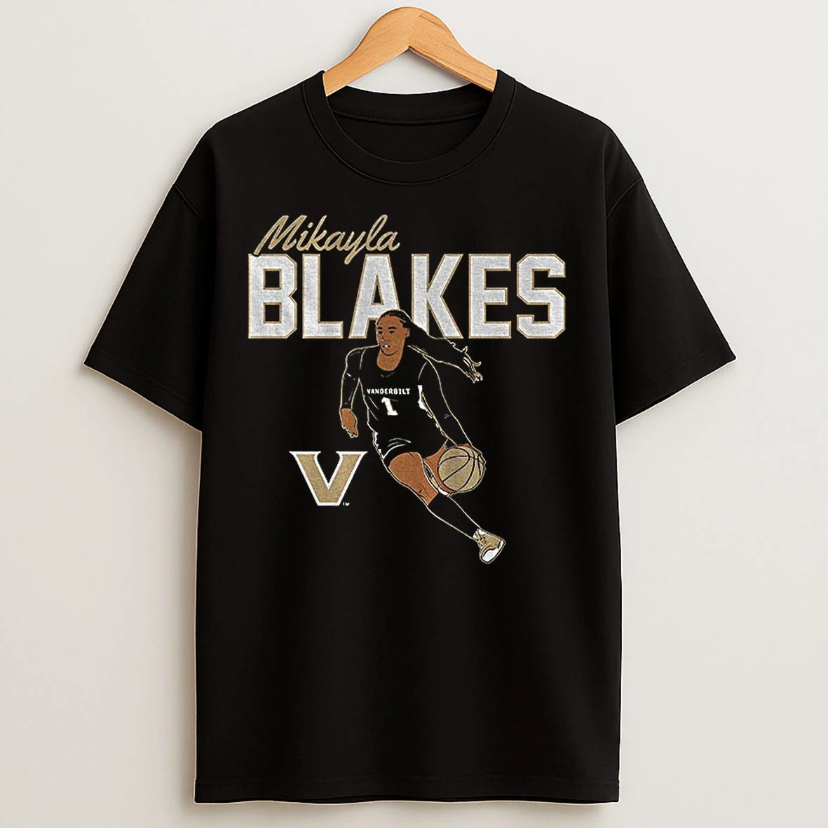 Classic Mikayla Blakes Name Pose Vanderbilt Commodores Basketball T Shirts