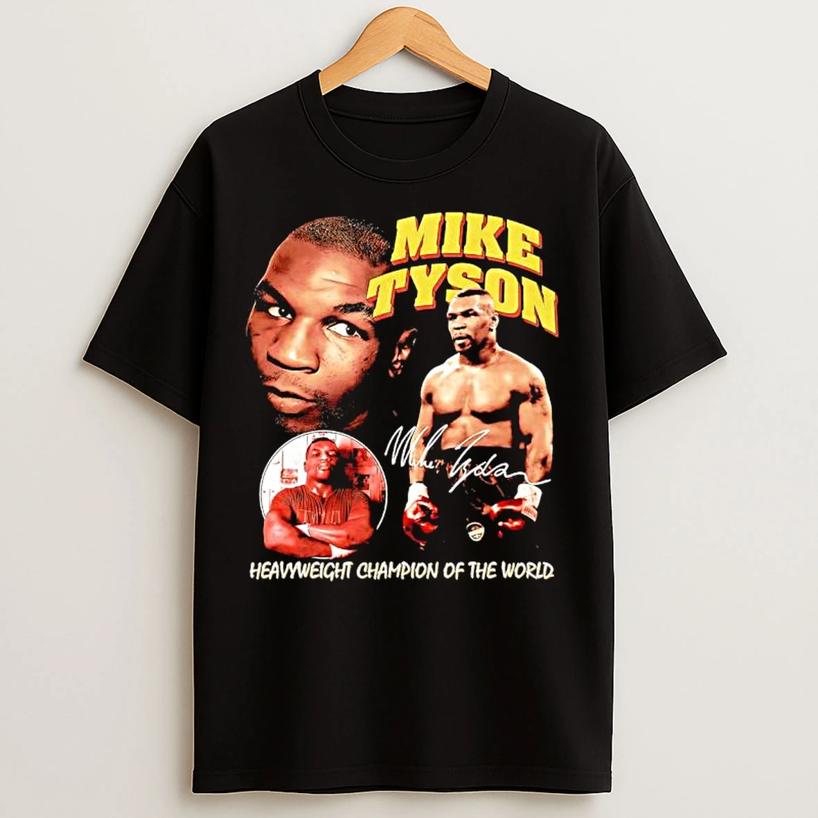 Classic Mike Tyson Graphic Heavyweight Champion Of The World Signature T Shirts