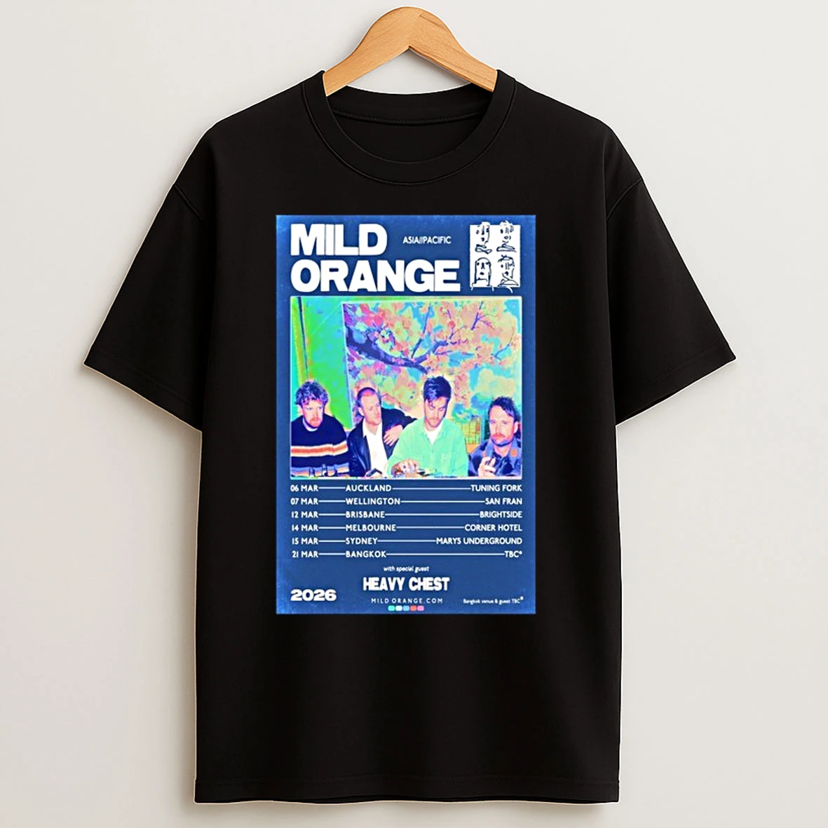 Classic Mild Orange Tour March 2026 Heavy Chest T Shirts