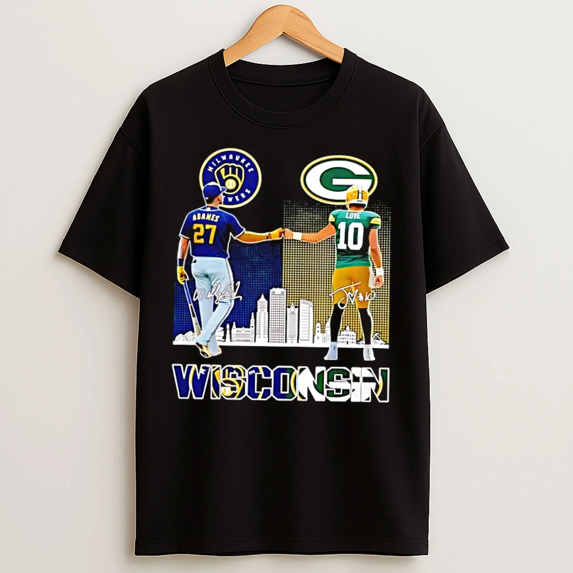 Classic Milwaukee Brewers Willy Adames Green Bay Packers Jordan Love 2025 T Shirts