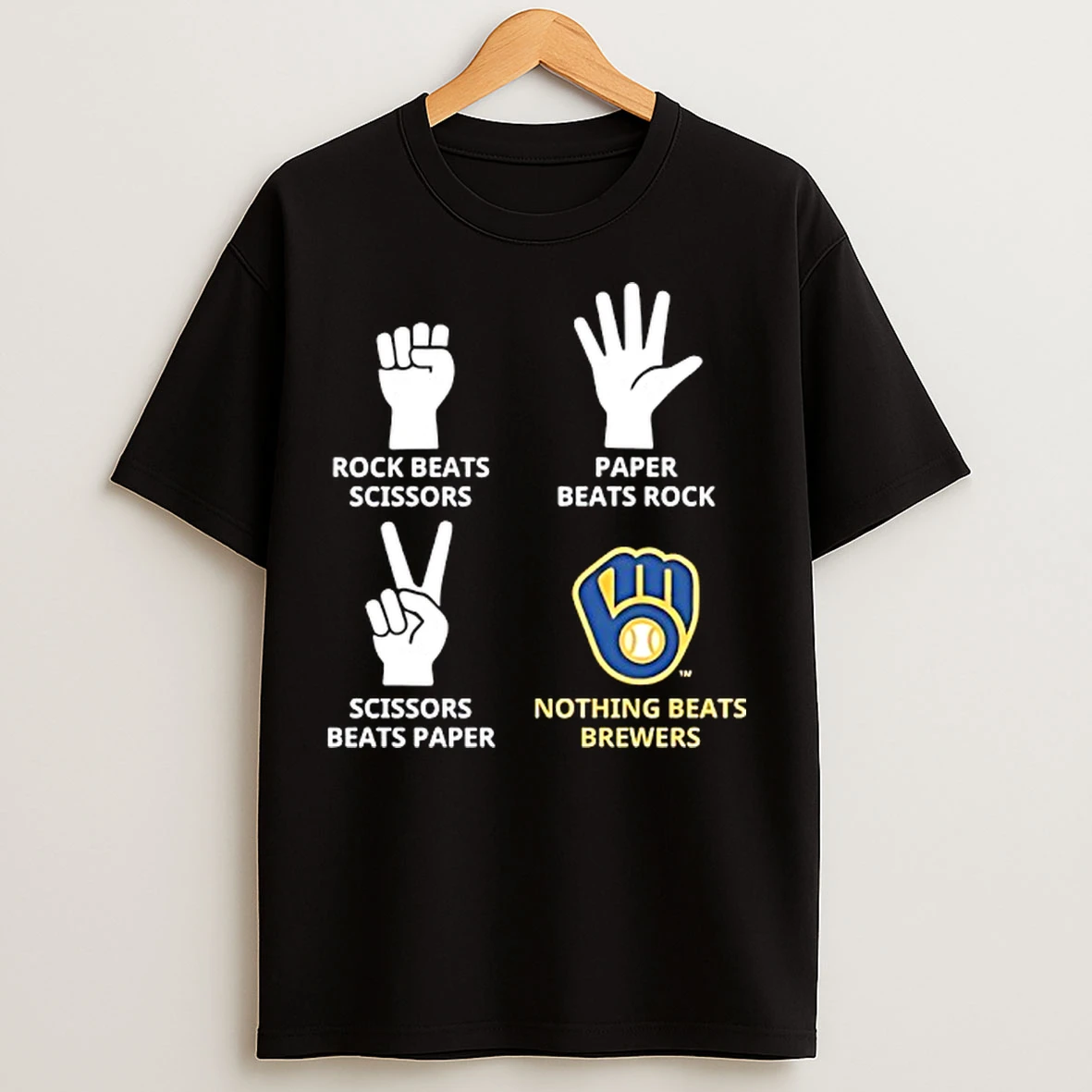 Classic Milwaukee Brewers Nothing Beats Rock Beats Scissors Paper Beats Rock Scissors Beats Paper T Shirts