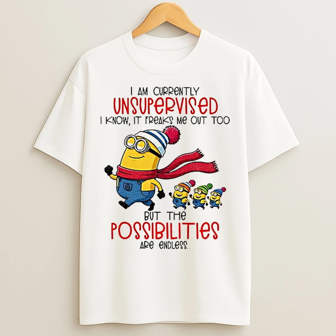 Classic Minion I Am Currently Unsupervised I Know It Freaks Me Out Too Possibilities Are Endless Christmas T Shirts