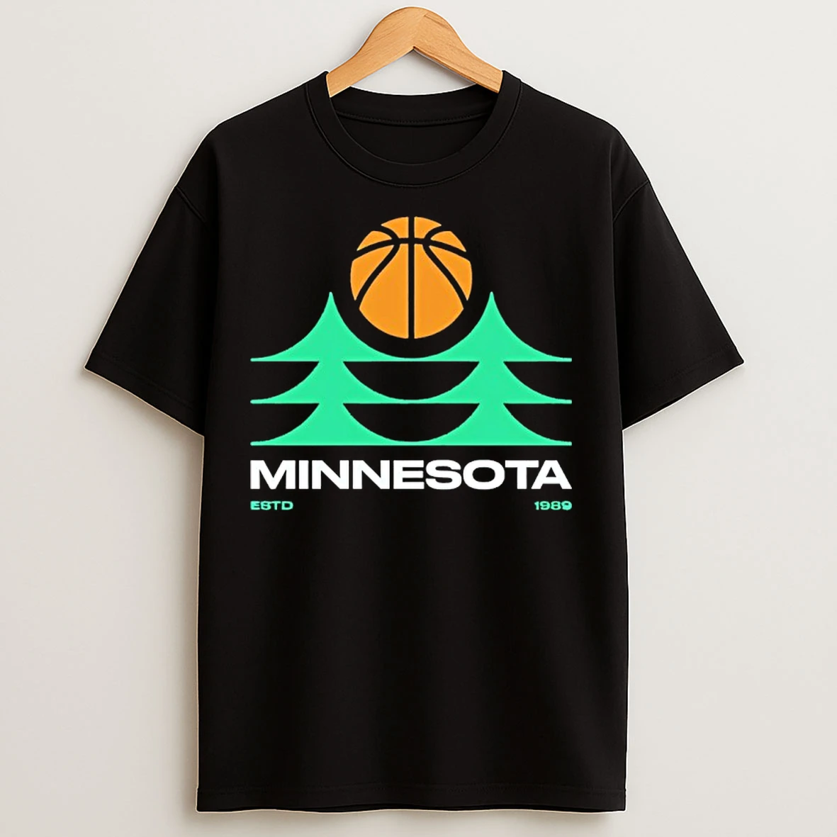 Classic Minnesota Timberwolves Basketball Pine Estd 1989 T Shirts