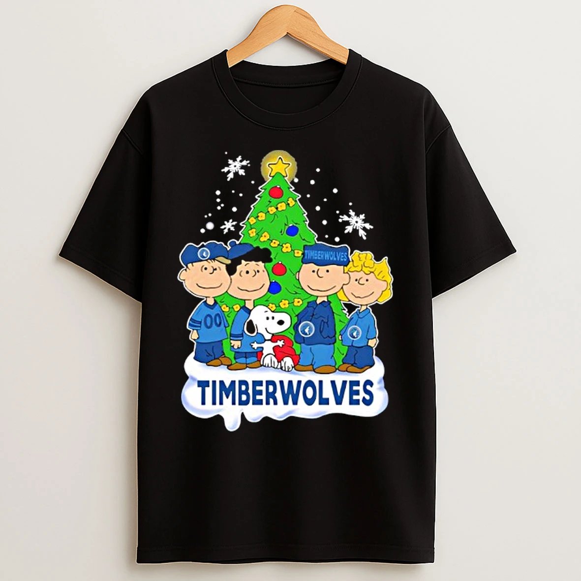 Classic Minnesota Timberwolves X Snoopy The Peanuts Holiday Christmas T Shirts