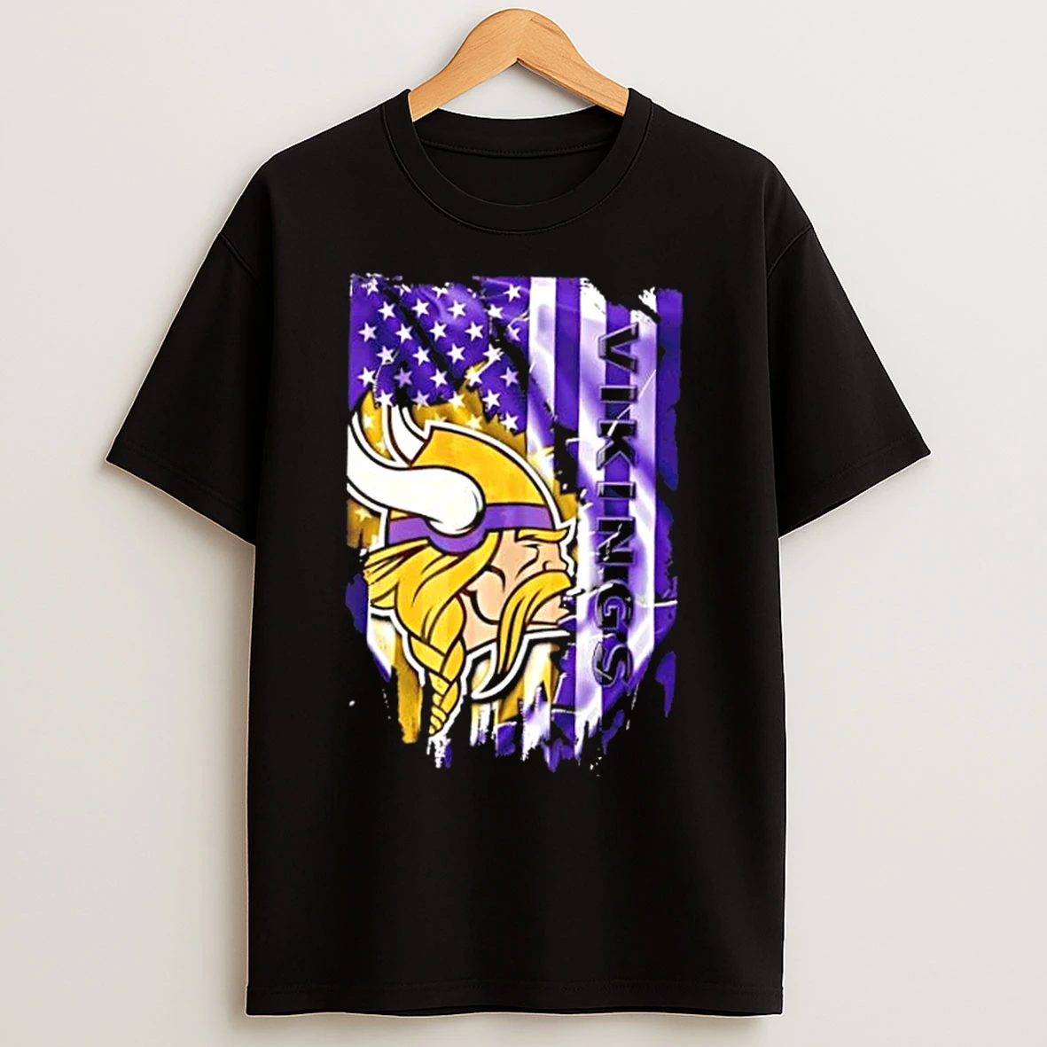 Classic Minnesota Vikings Football X American Flag T Shirts