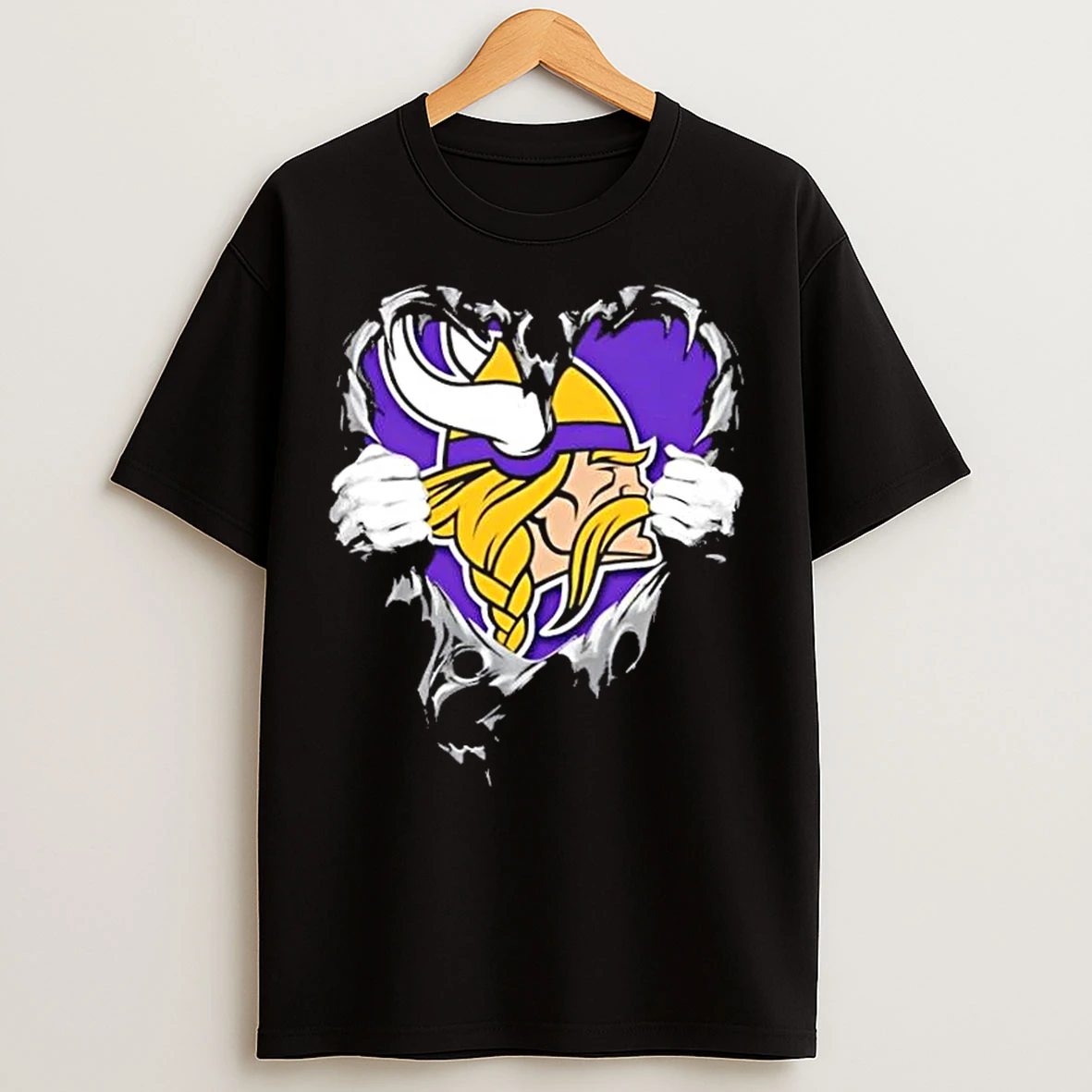 Classic Minnesota Vikings Rip The Chest Forever In My Heart T Shirts