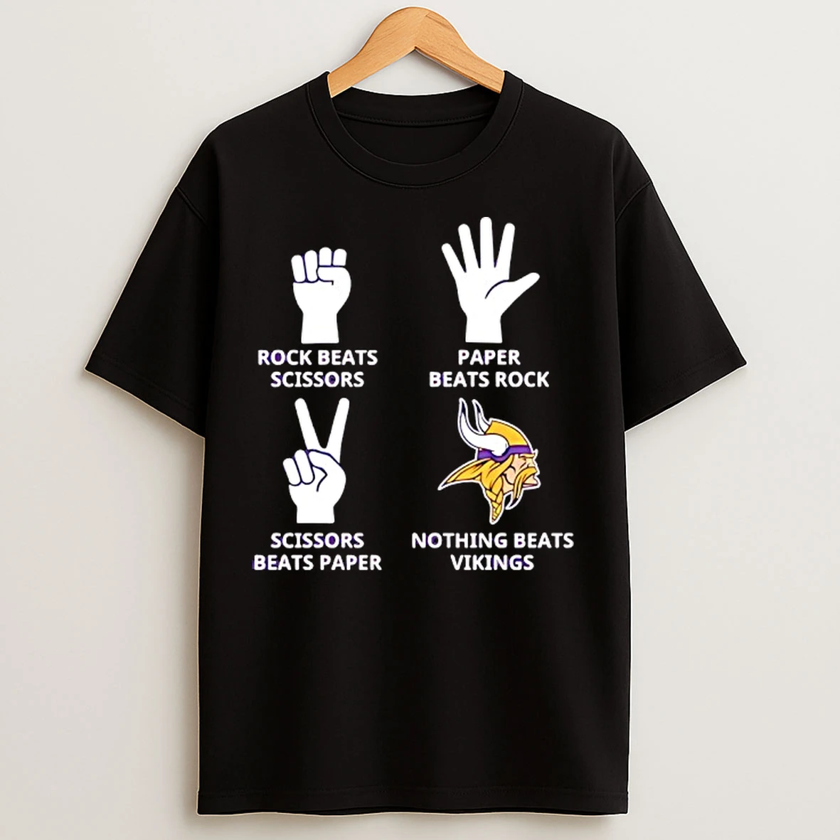 Classic Minnesota Vikings Nothing Beats Rock Beats Scissors Paper Beats Rock Scissors Beats Paper T Shirts