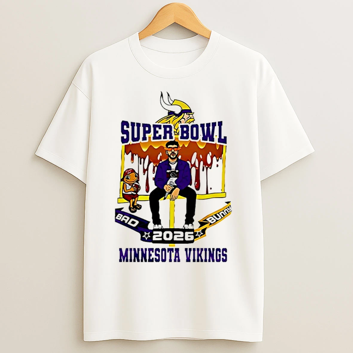Classic Minnesota Vikings X Bad Bunny Super Bowl 2026 T Shirts