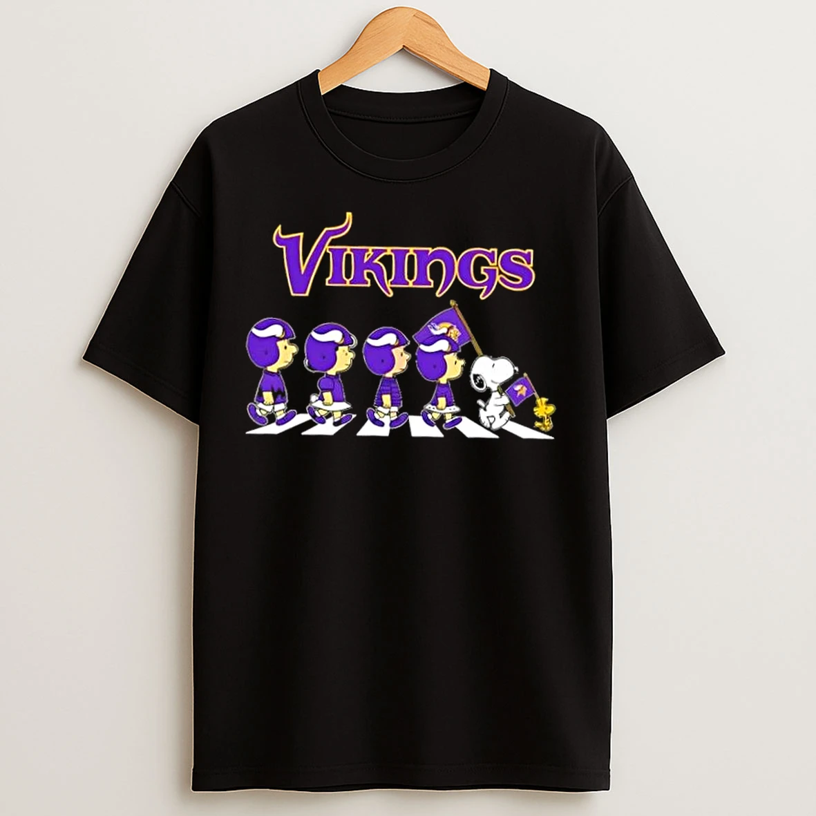 Classic Minnesota Vikings X Peanuts Snoopy And Friends Abbey Road T Shirts