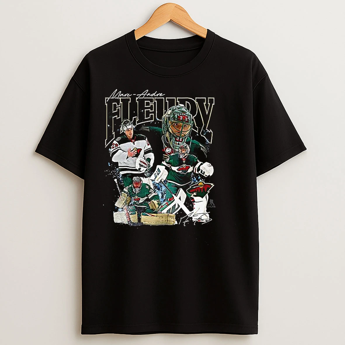 Classic Minnesota Wild Marc Andre Fleury Graphic T Shirts