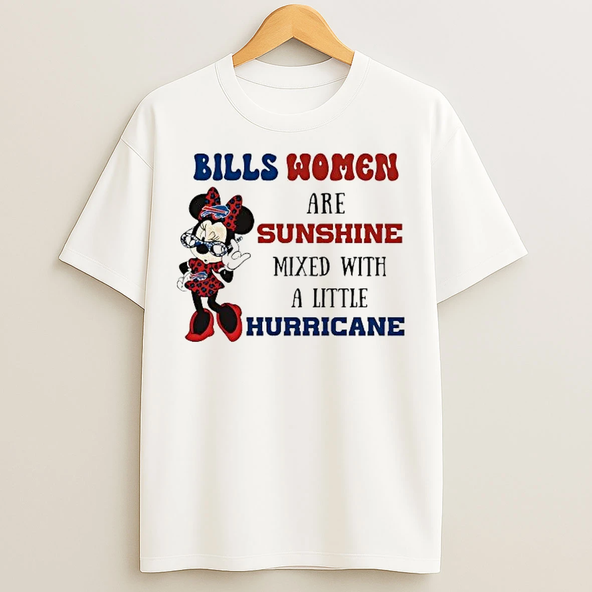 Classic Minnie Mous Buffalo Bills Women Are Sunshine Mixed Little Hurricane T Shirts