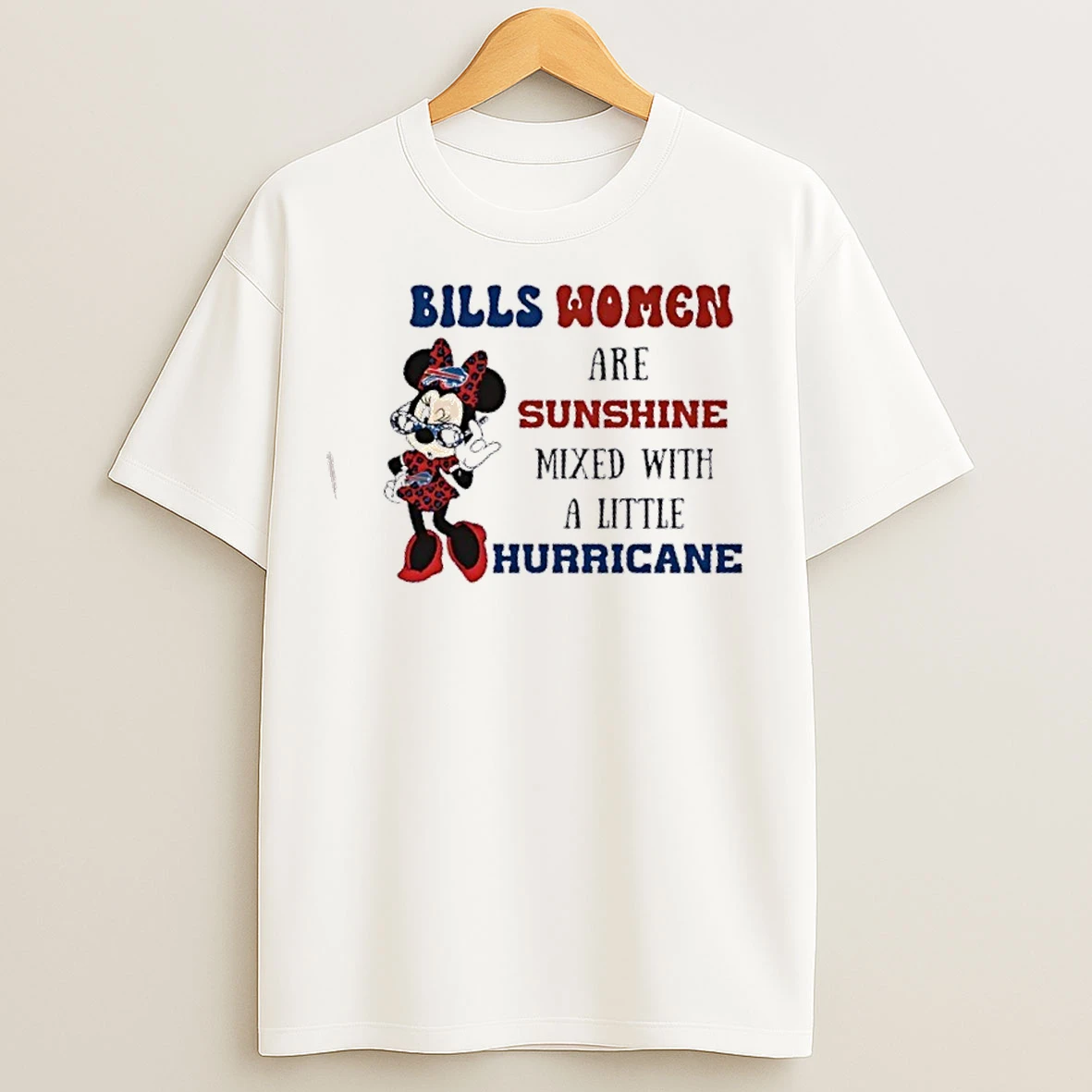 Classic Minnie Mouse Buffalo Bills Women Are Sunshine Mixed With A Little Hurricane T Shirts