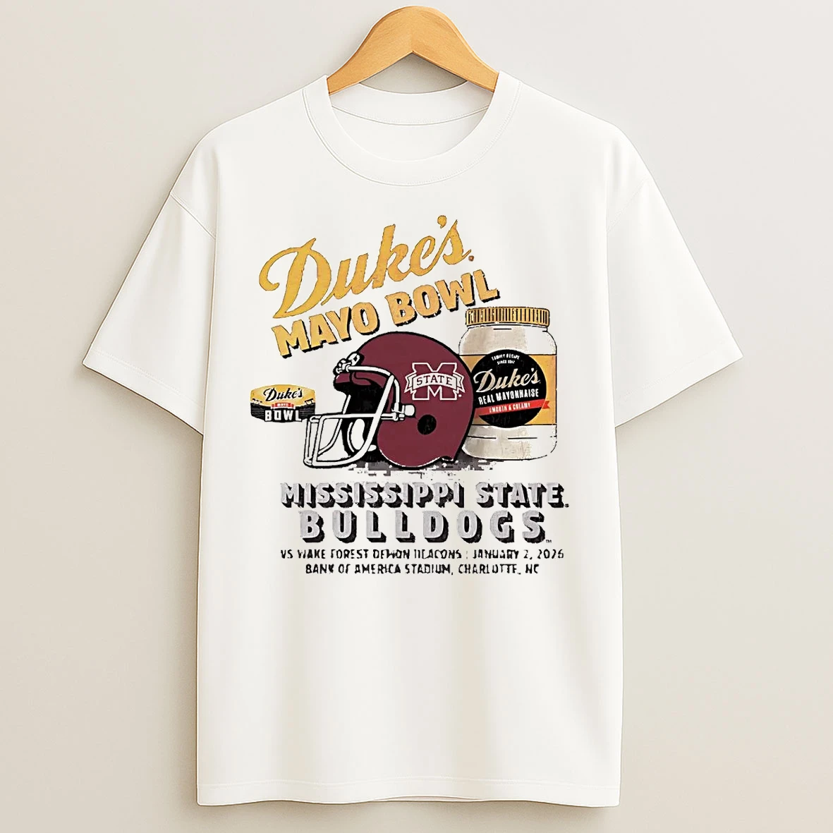 Classic Mississippi State Bulldogs 2026 Dukes Mayo Bowl Helmet T Shirts