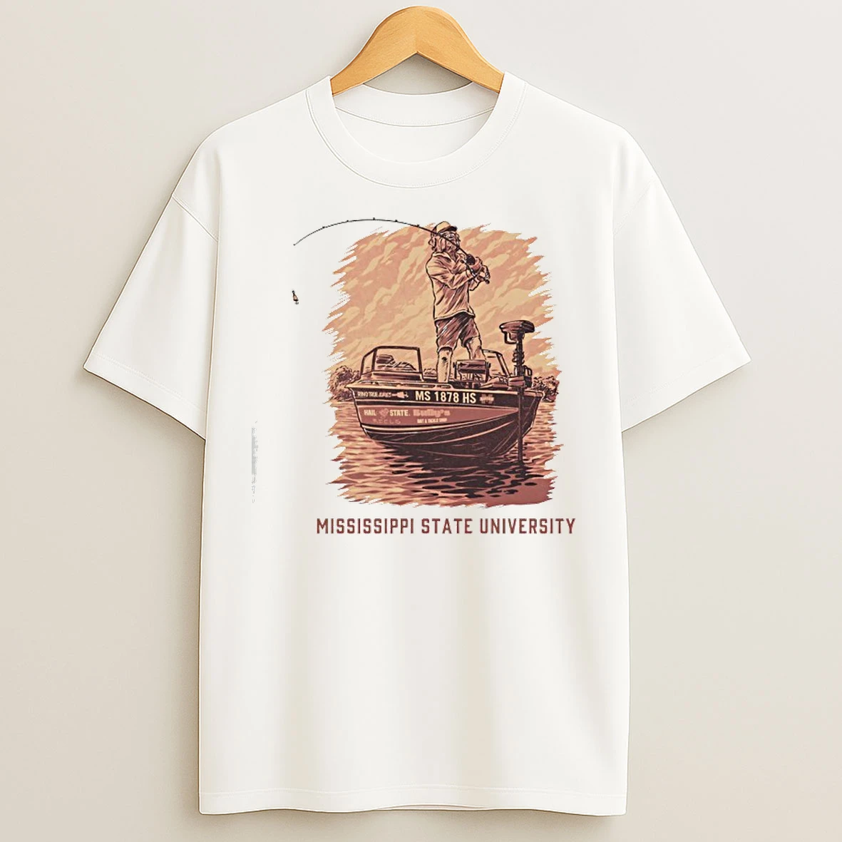 Classic Mississippi State Bulldogs Bully Bass Boat Fishing T Shirts