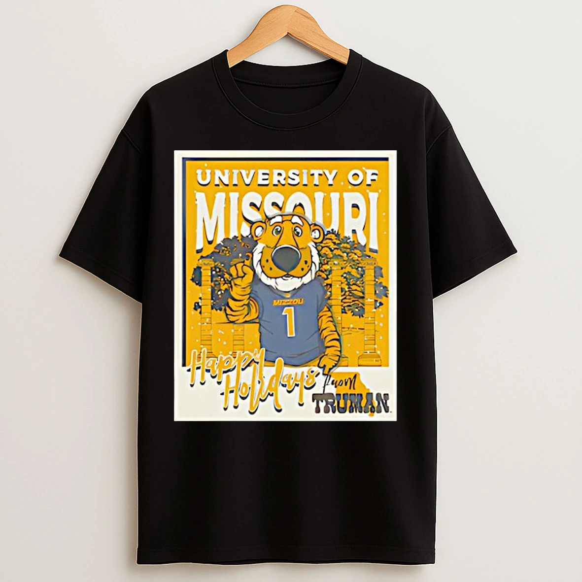 Classic Missouri Tigers Snowy Polaroid T Shirts