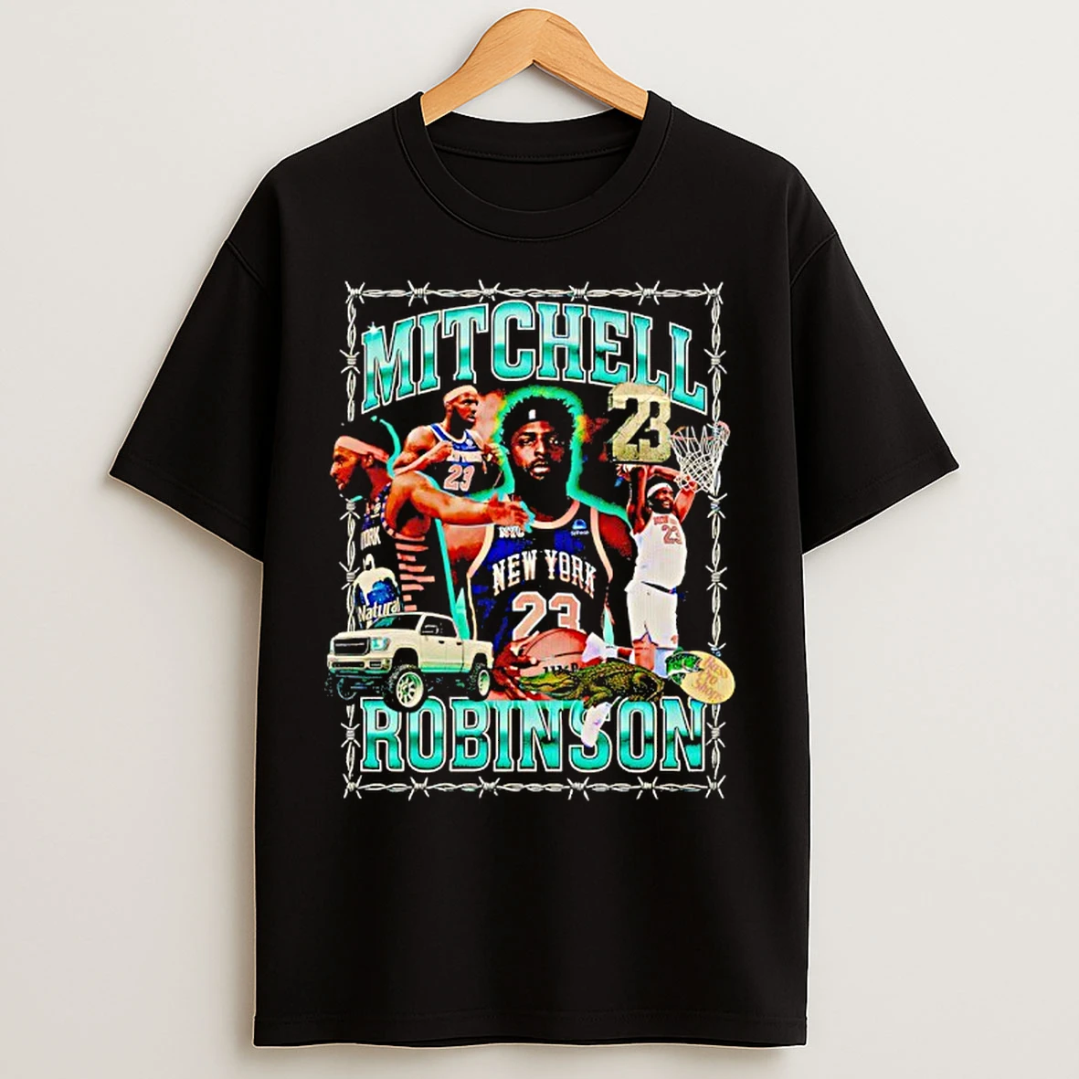 Classic Mitchell Robinson New York Knicks Basketball Graphic T Shirts