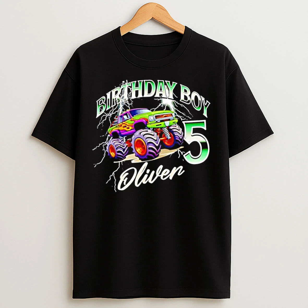 Classic Monster Truck Birthday Boy 5 Oliver T Shirts