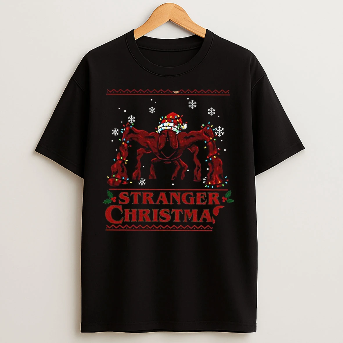 Classic Monster From Upside Down Stranger Christmas T Shirts