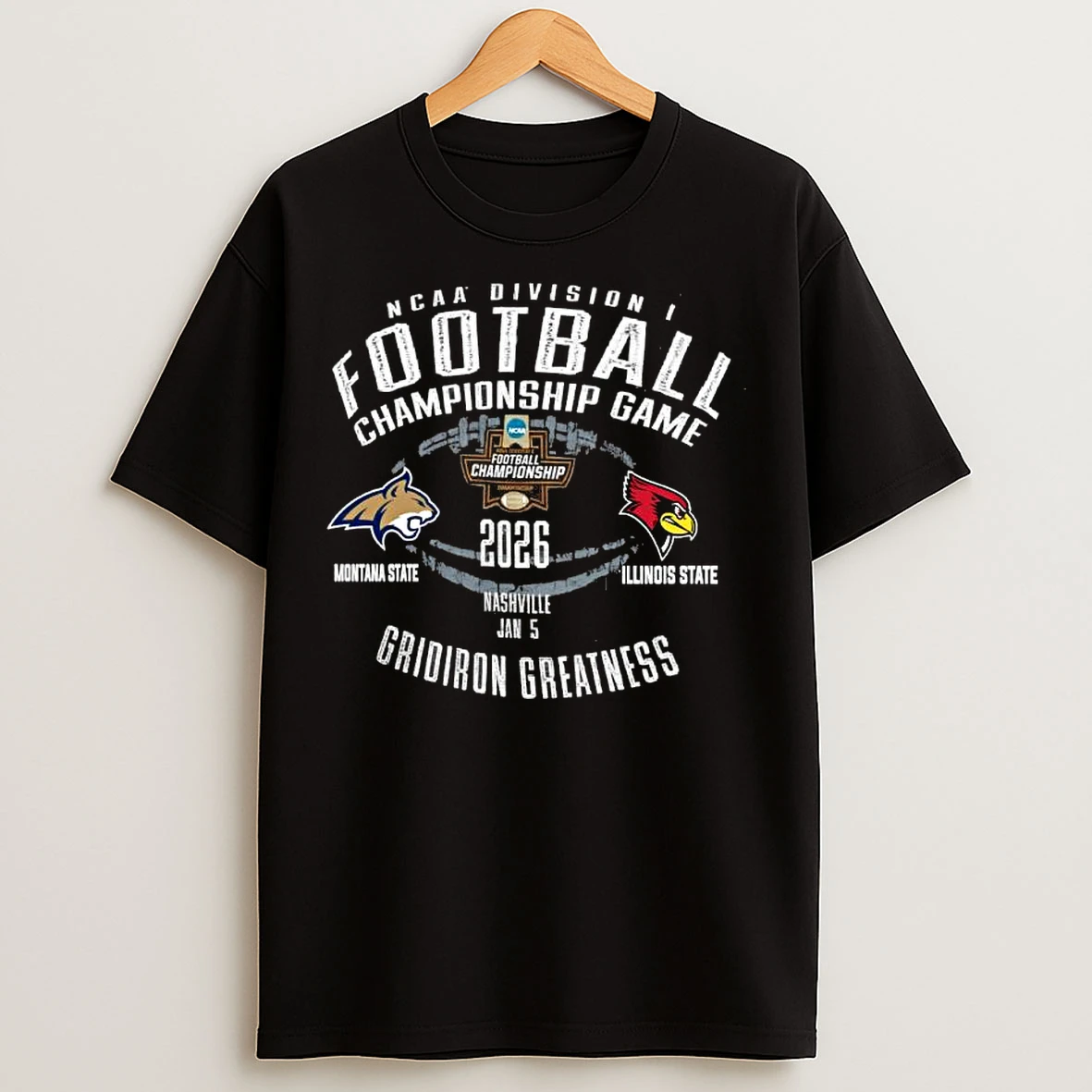 Classic Montana State Bobcats Vs Illinois State Redbirds 2025 26 Fcs Football Championship Game T Shirts