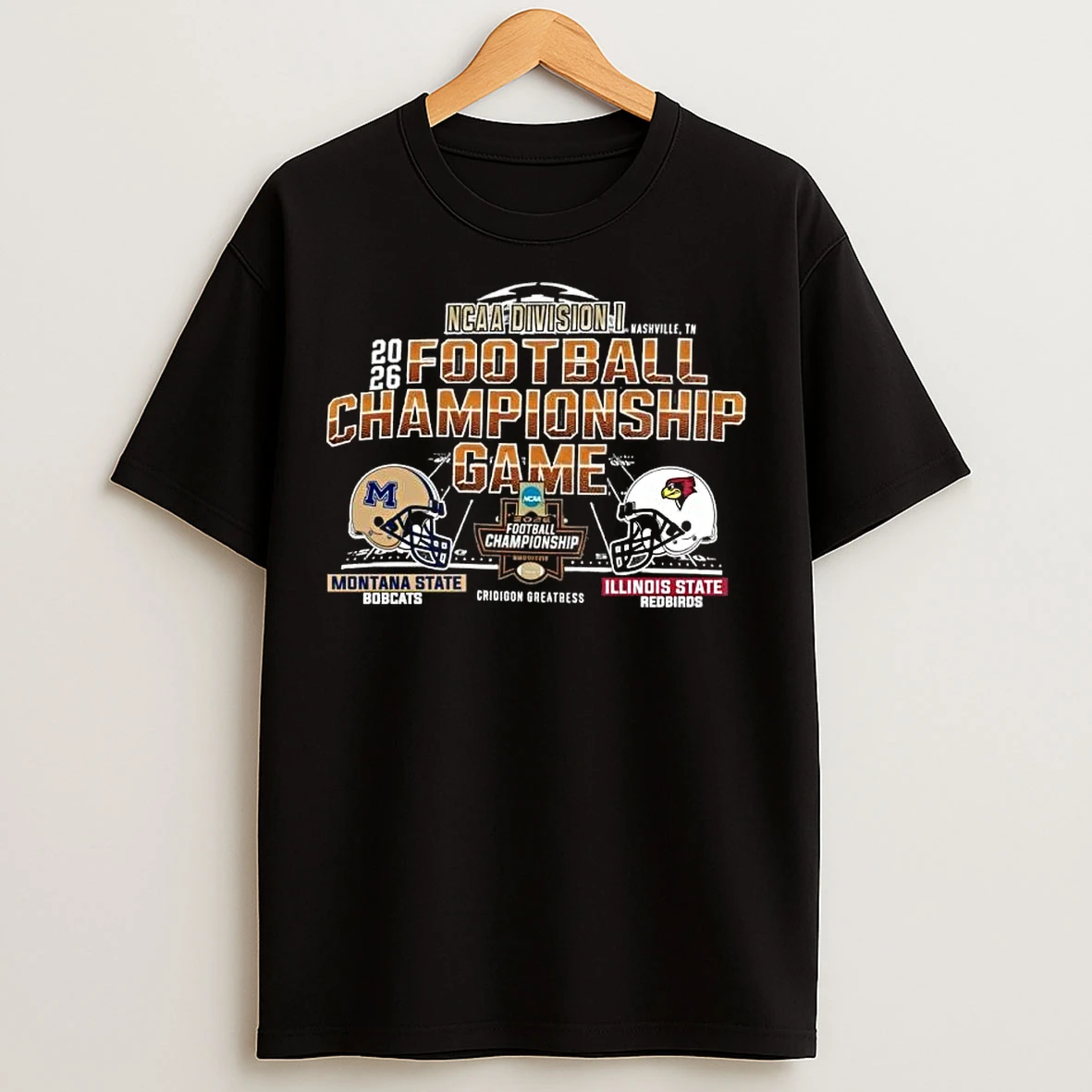 Classic Montana State Vs Illinois State 2025 26 Ncaa Di Football Championship Game Head To Head T Shirts