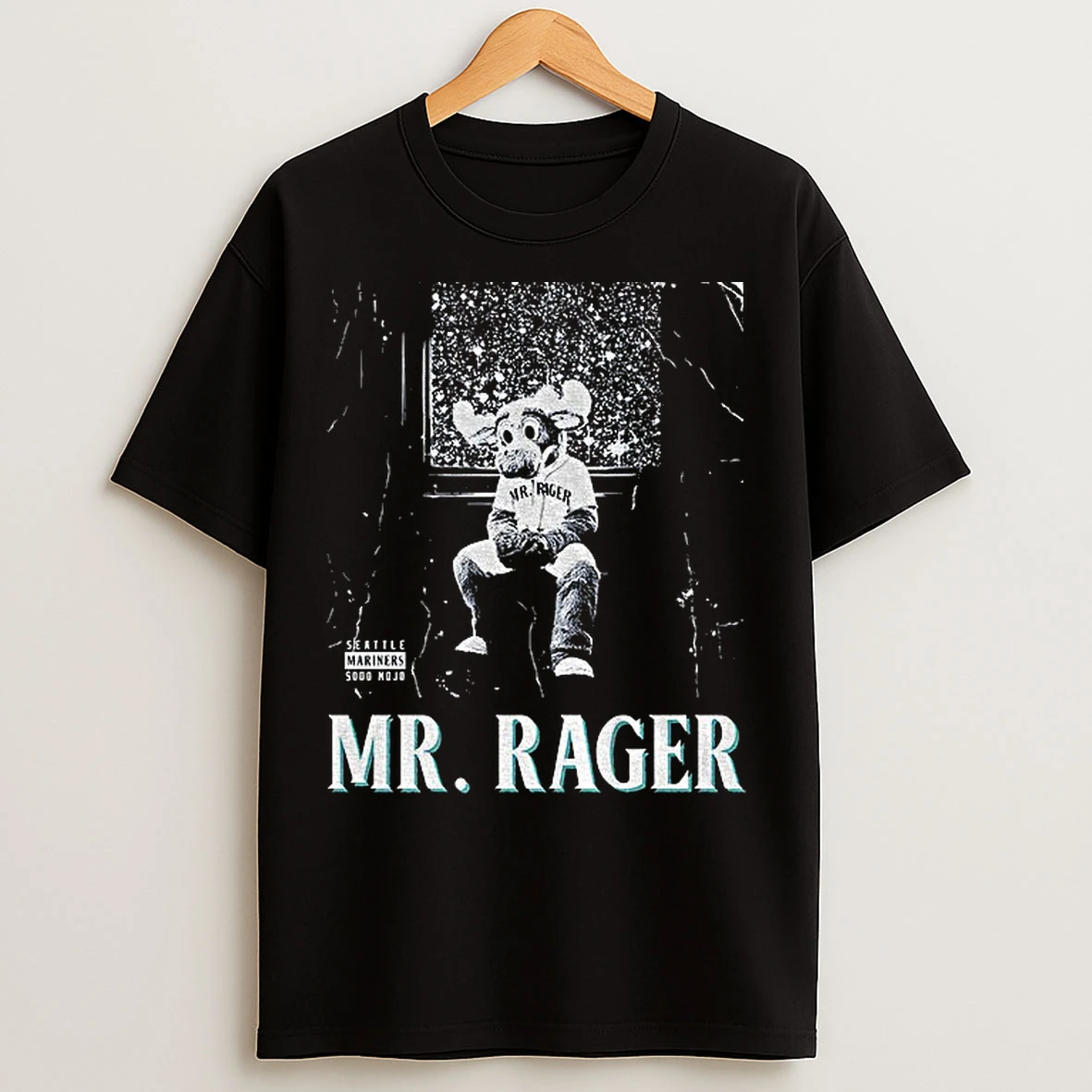 Classic Moose Ster Rager Mariners X Cudi Mr Rager Postseason T Shirts