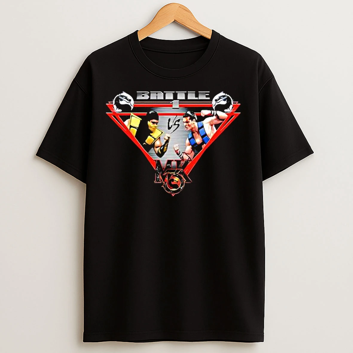 Classic Mortal Kombat Fight Screen Triangle T Shirts
