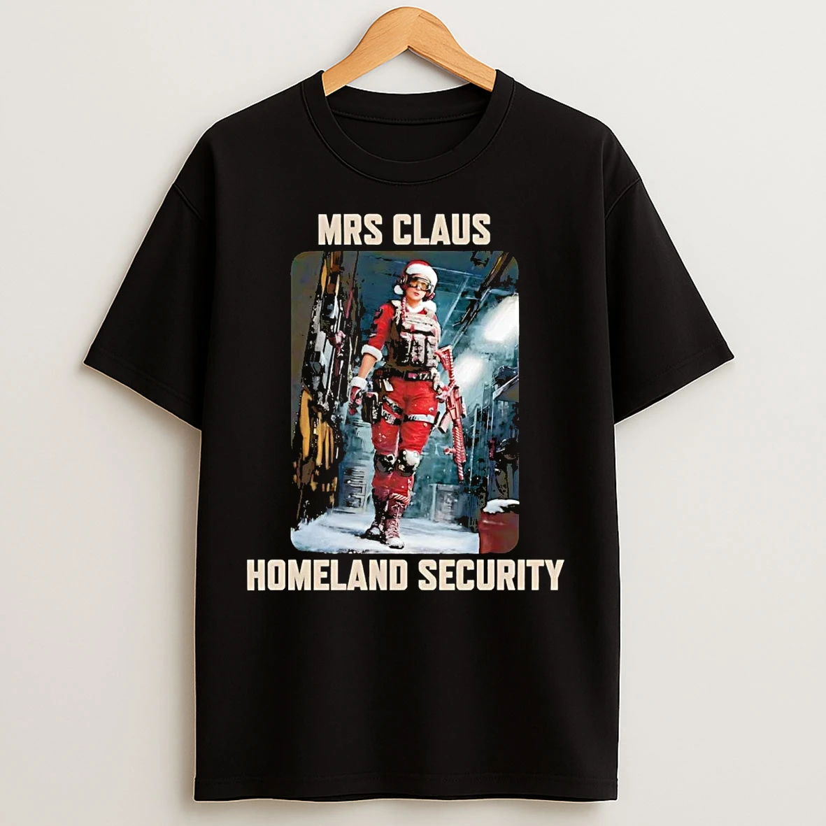 Classic Mrs Claus Homeland Security Christmas T Shirts