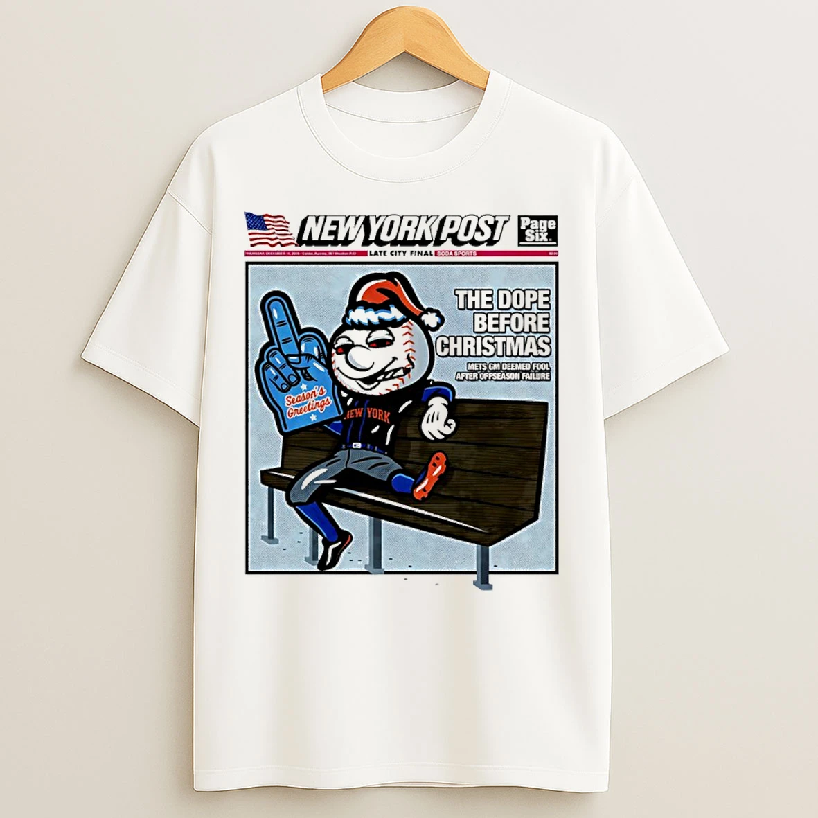 Classic Mrs Met Cigar New York Mets The Dope Before Christmas T Shirts