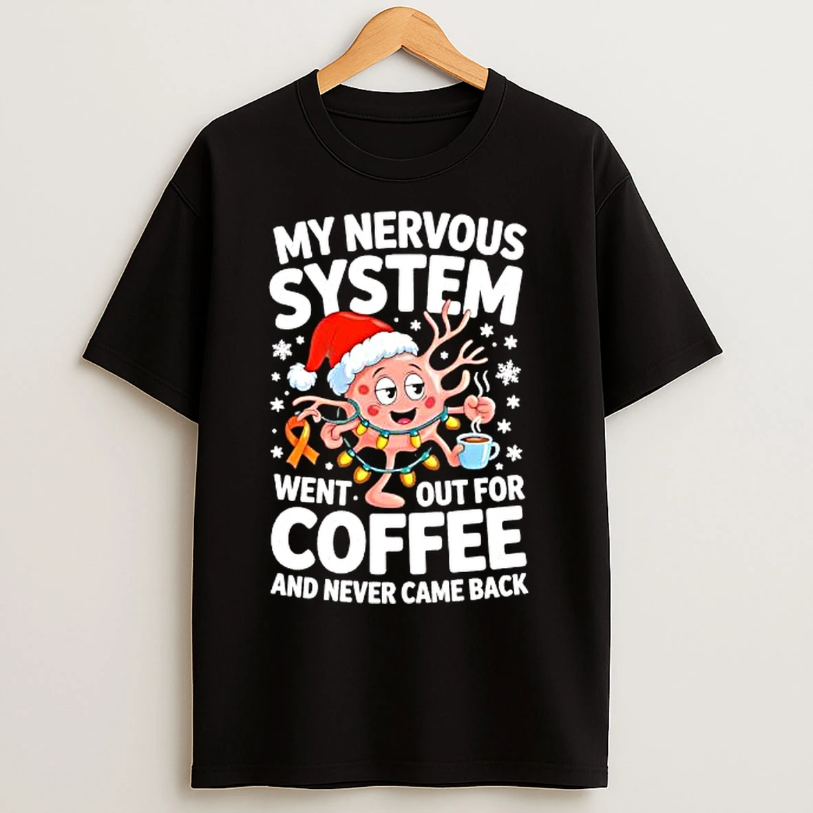 Classic Multiple Sclerosis Christmas Coffee Funny T Shirts