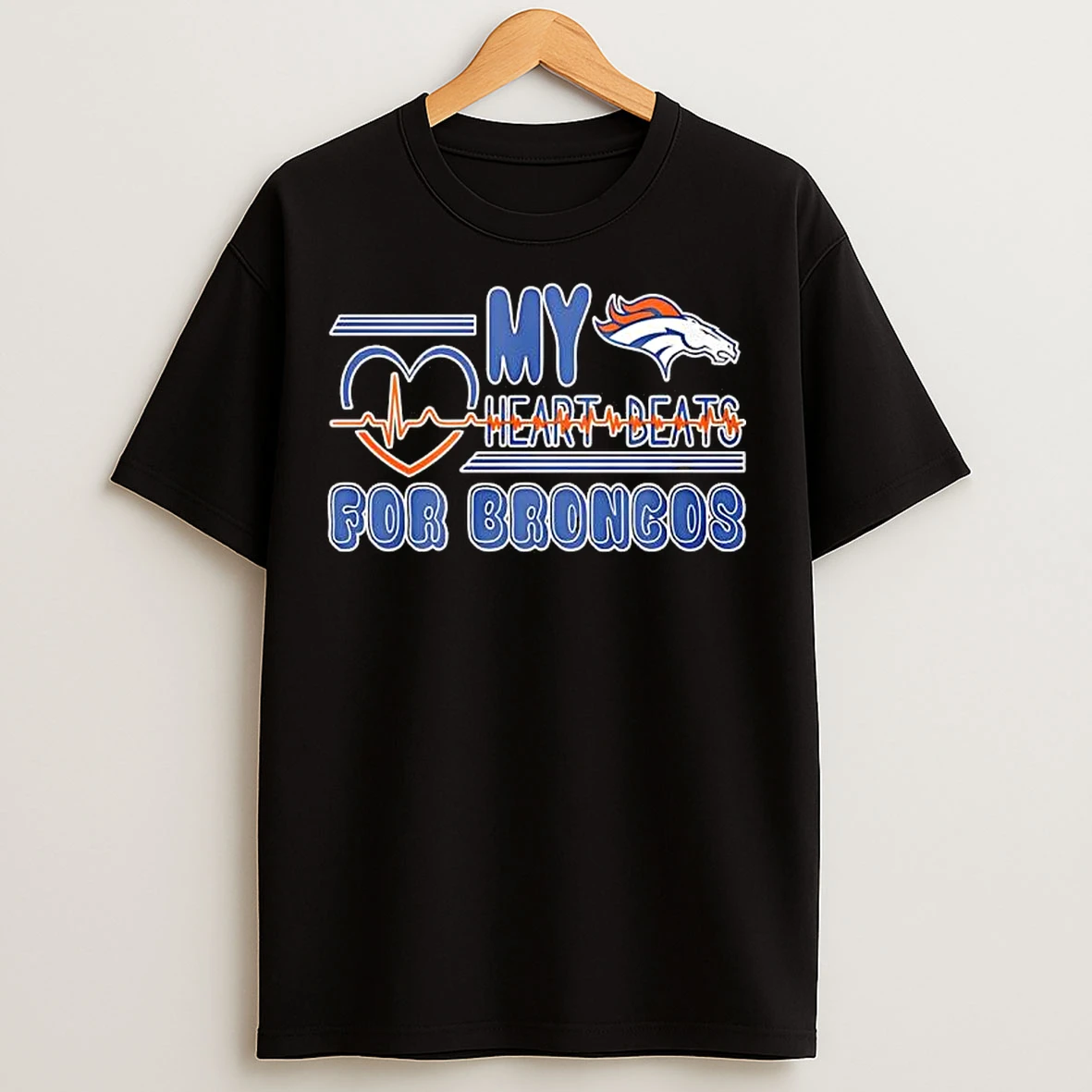 Classic My Heart Beats For Denver Broncos Football T Shirts
