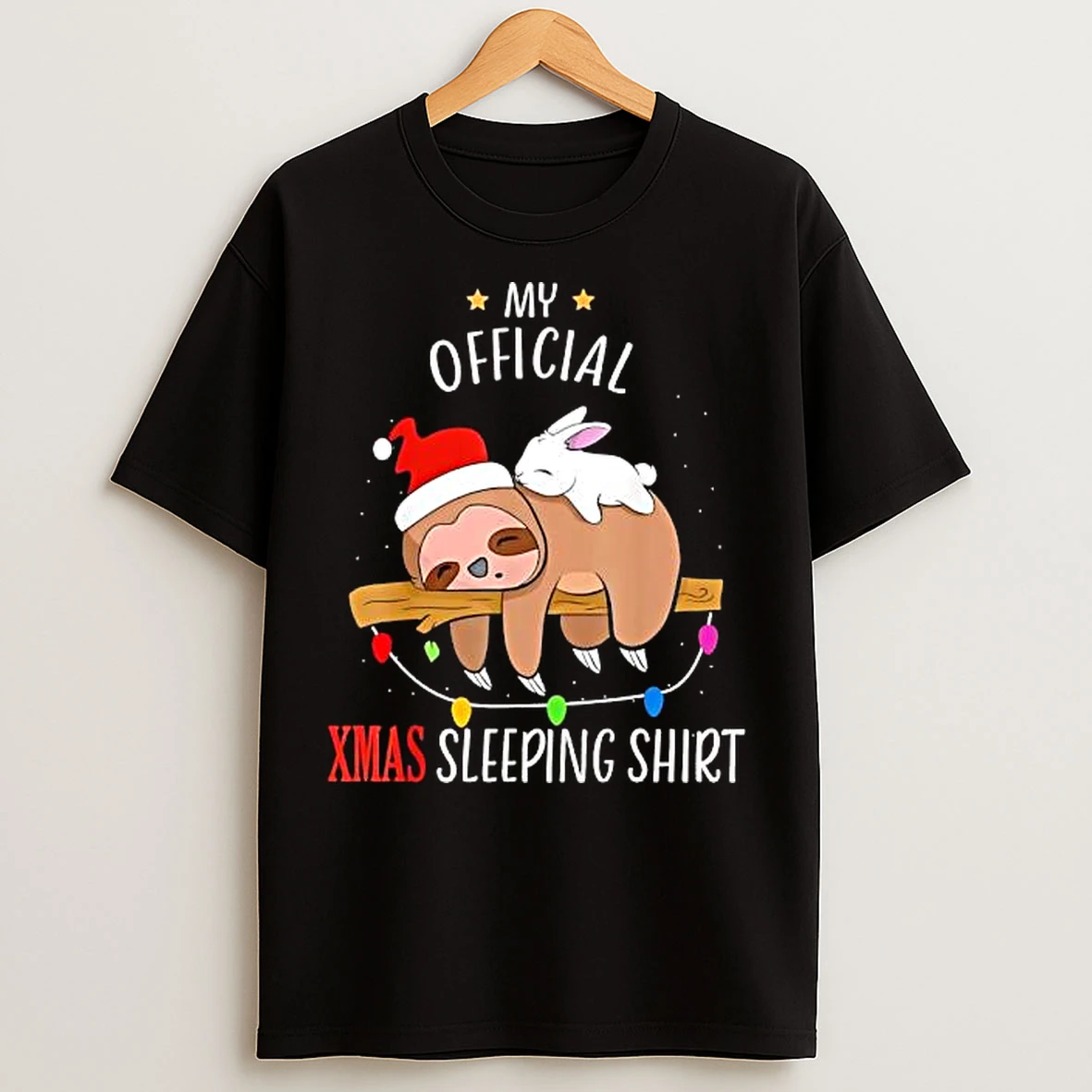 Classic My Sloth Christmas Sleeping T Shirts