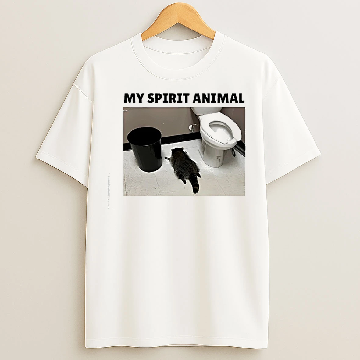 Classic My Spirit Animal Raccoon Gets Drunk Liquor T Shirts