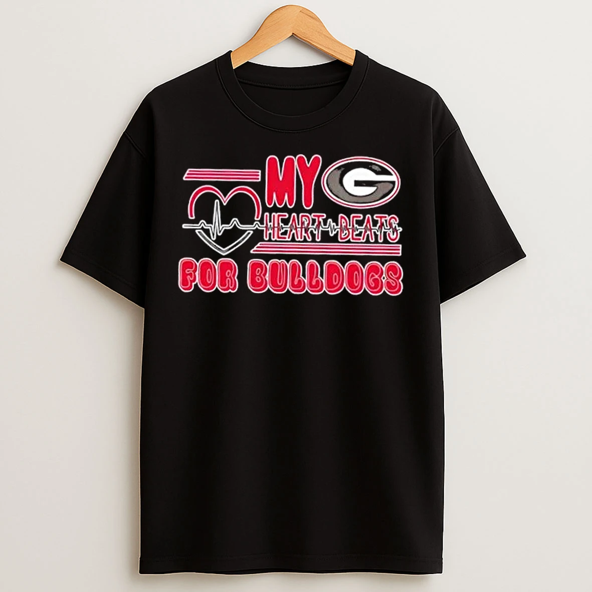 Classic My Heart Beats For Georgia Bulldogs Football T Shirts