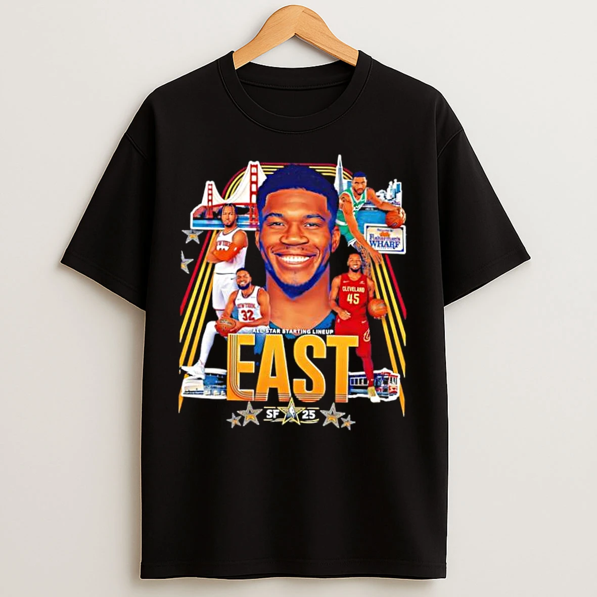 Classic Nba 2025 East All Star Jalen Brunson Donovan Mitchell Jayson Tatum Giannis Antetokounmpo Karl Anthony Towns T Shirts