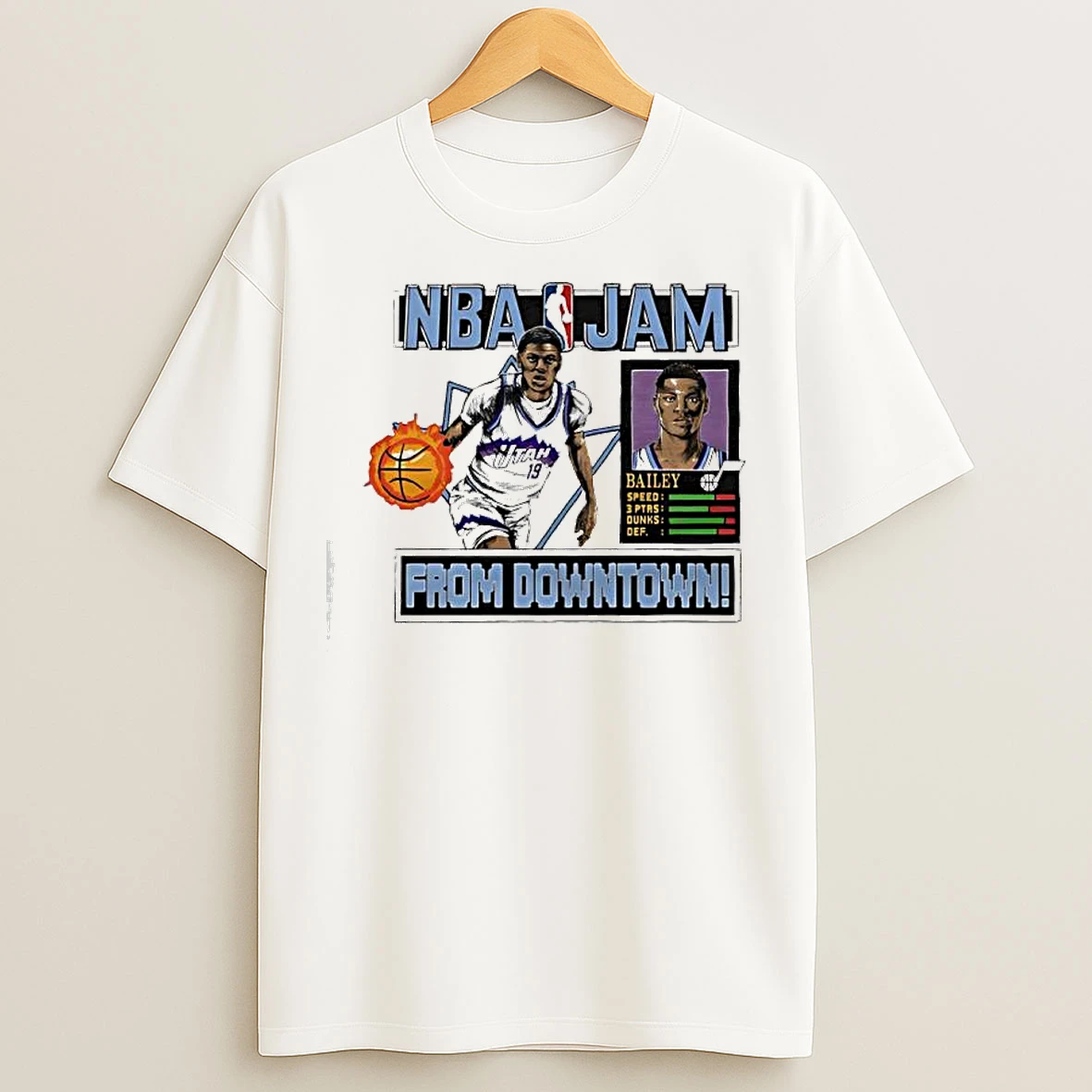 Classic Nba Jam Jazz Ace Bailey From Downtown T Shirts