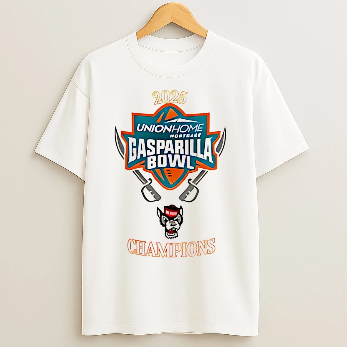 Classic Nc State Wolfpack 2025 Gasparilla Bowl Champions Logo T Shirts