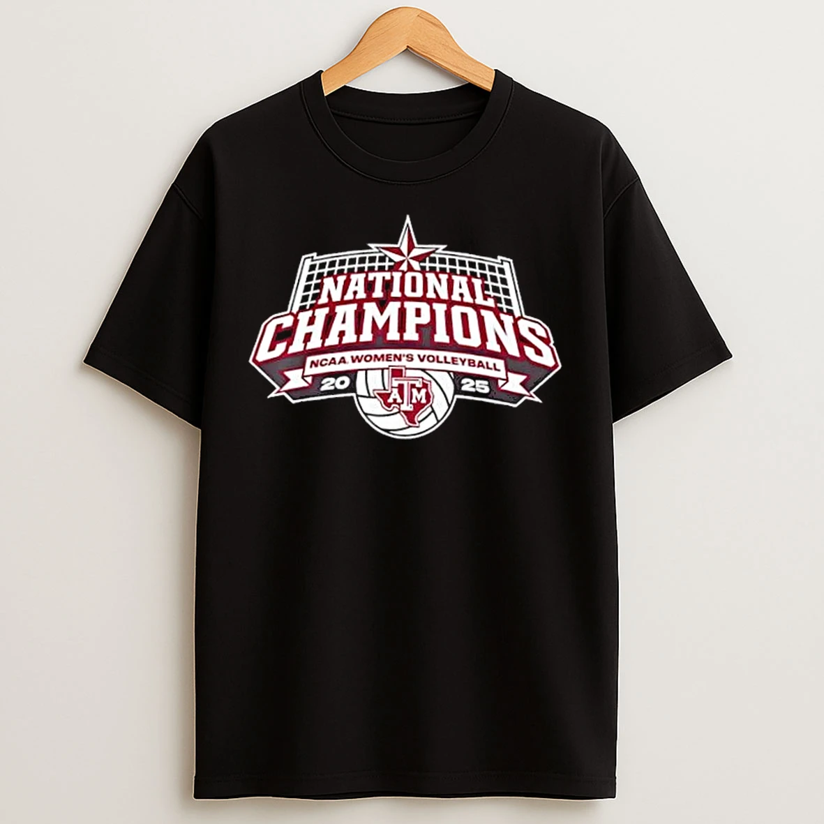 Classic Ncaa Texas Am Volleyball 25 National Champs Logo T Shirts