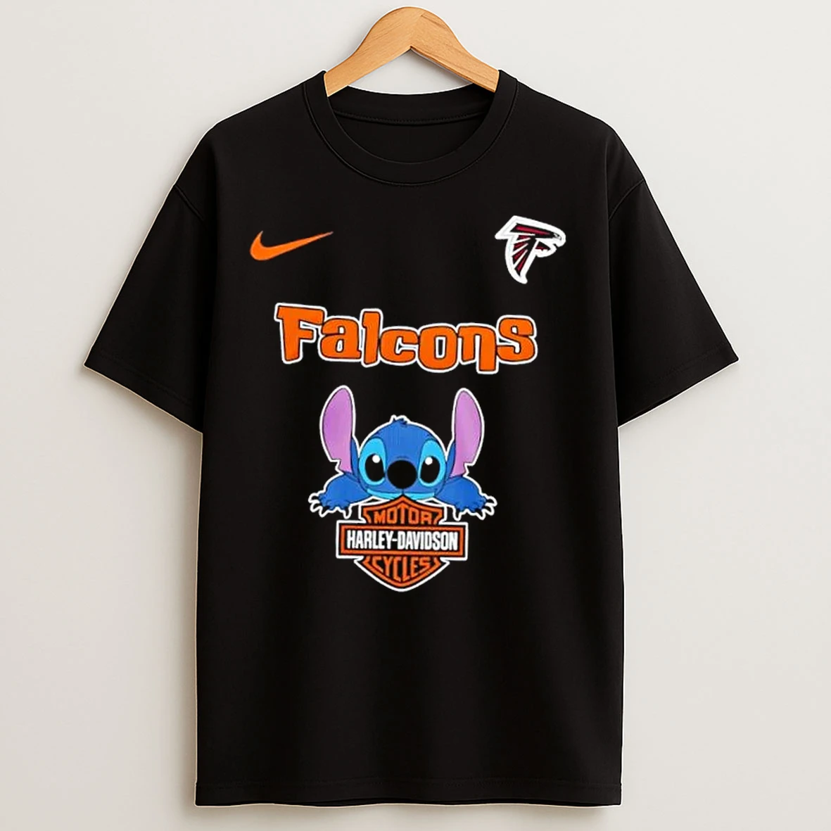 Classic Nfl Atlanta Falcons Stitch Harley Davidson T Shirts