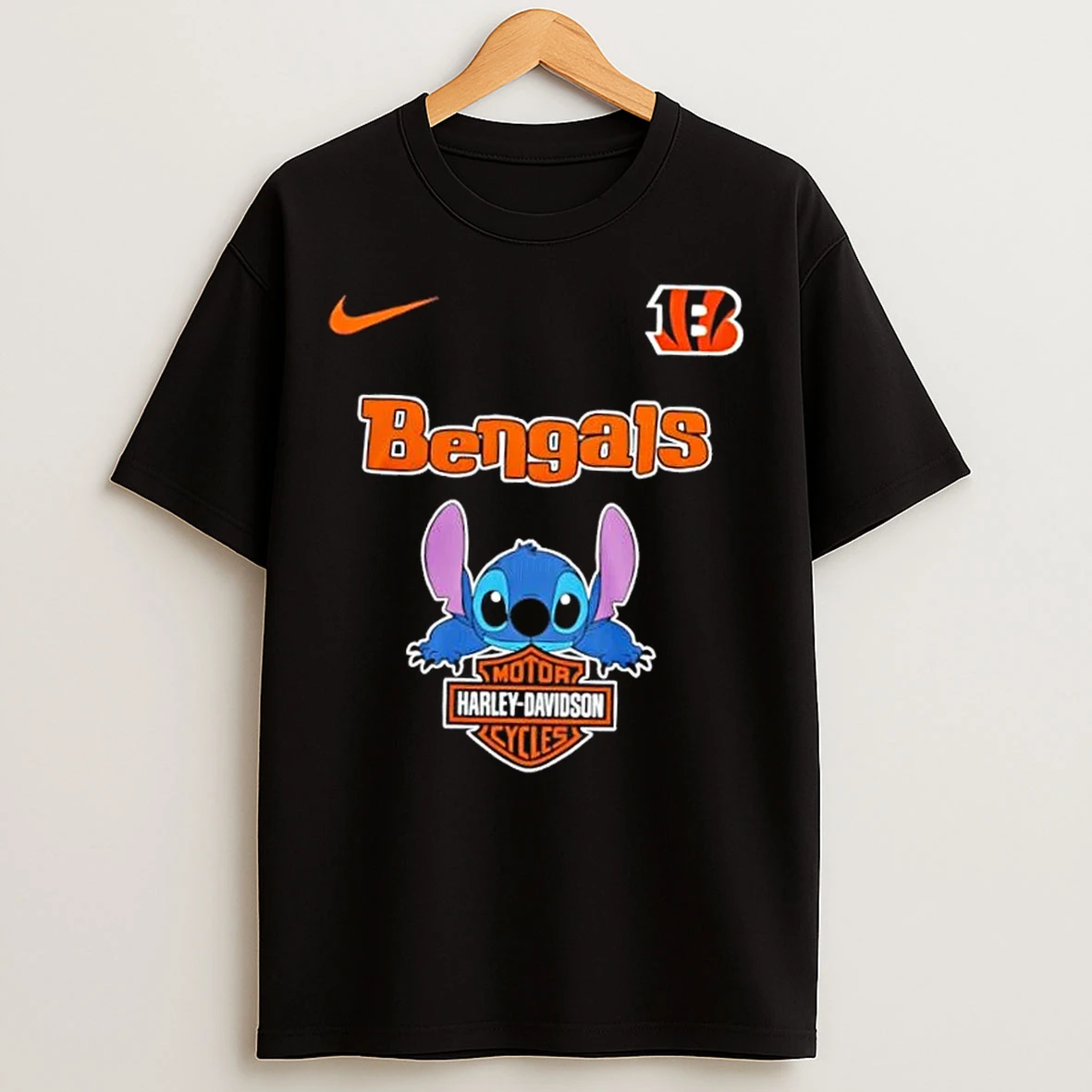 Classic Nfl Cincinnati Bengals Stitch Harley Davidson T Shirts