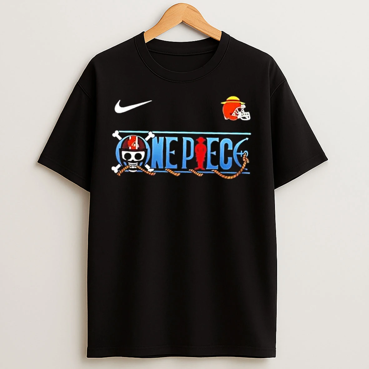 Classic Nfl Cleveland Browns X One Piece Wanted Monkey D Luffy T Shirts