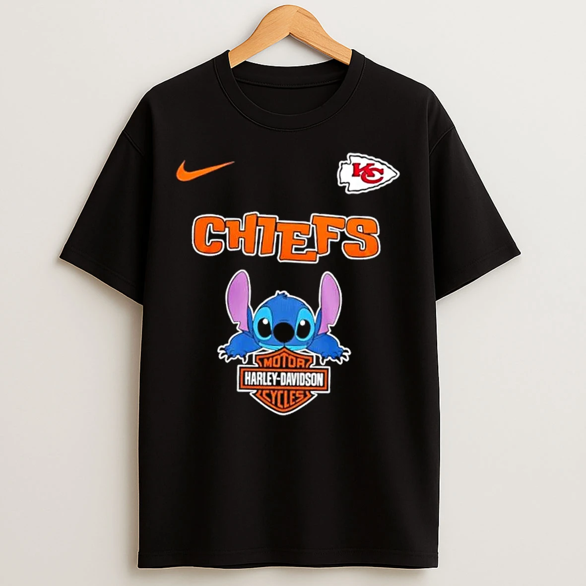 Classic Nfl Kansas City Chiefs Stitch Harley Davidson T Shirts