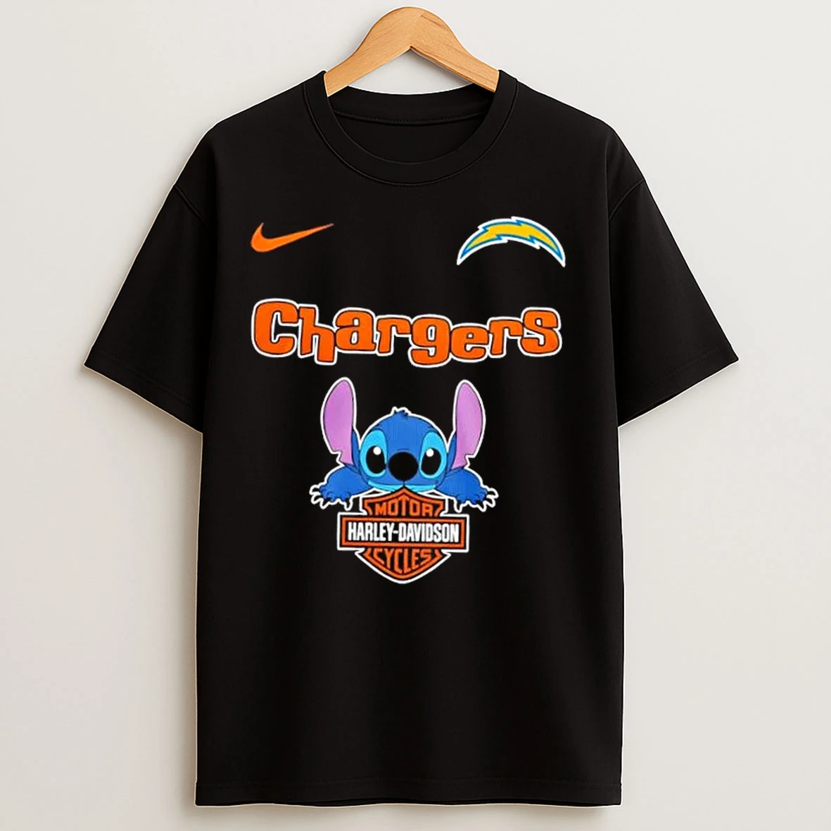 Classic Nfl Los Angeles Chargers Stitch Harley Davidson T Shirts