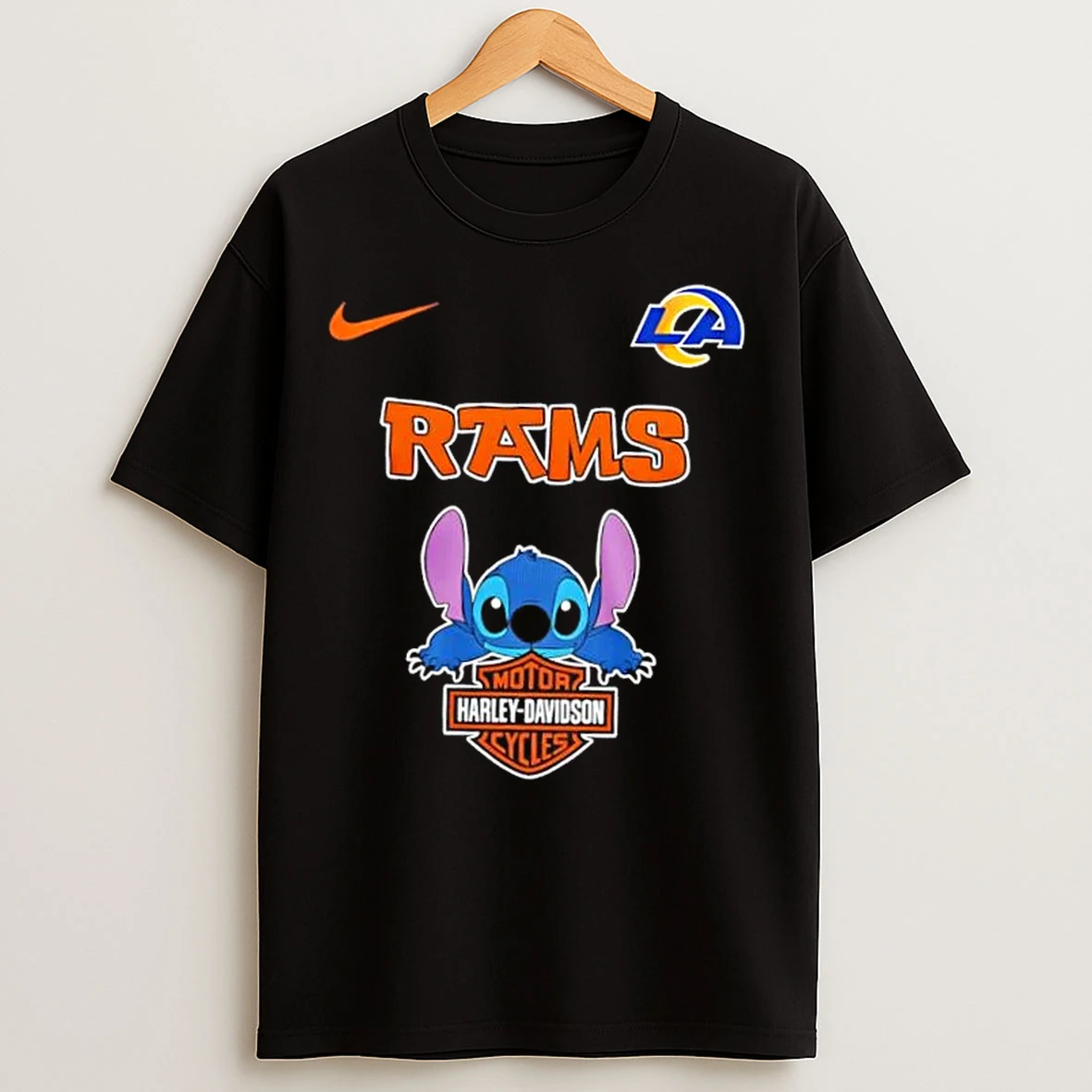Classic Nfl Los Angeles Rams Stitch Harley Davidson T Shirts