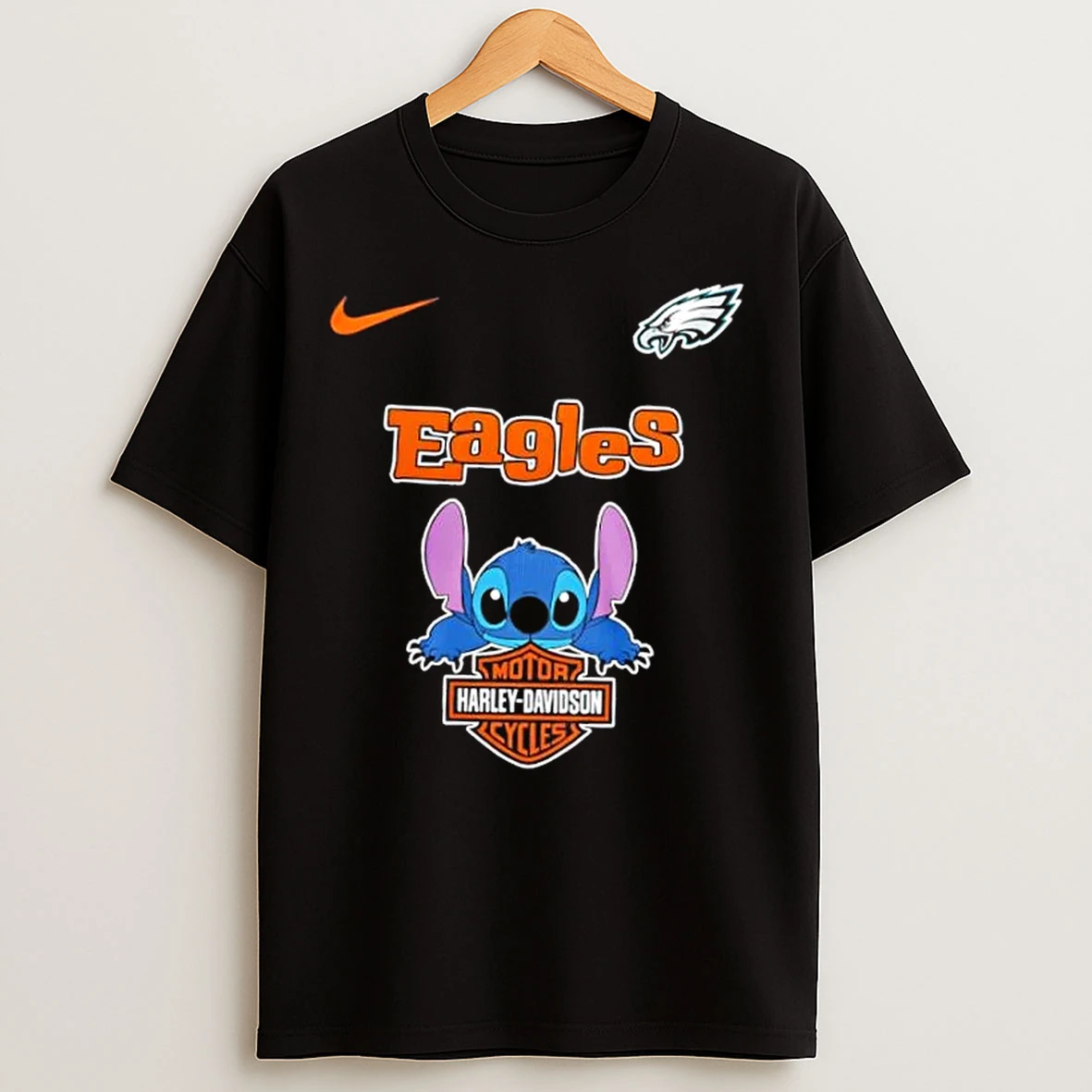 Classic Nfl Philadelphia Eagles Stitch Harley Davidson T Shirts