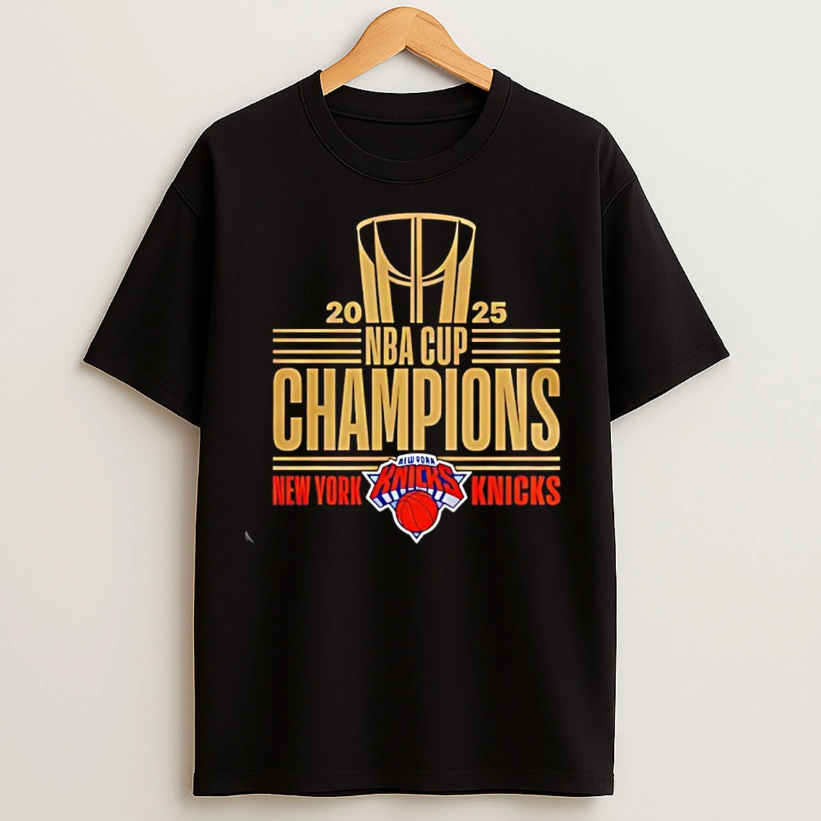 Classic Ny Knicks Basketball 2025 Nba Cup Champions Trophy T Shirts