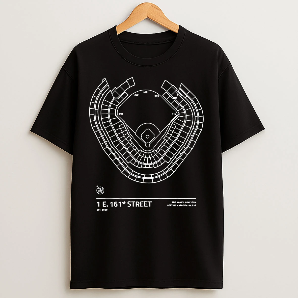 Classic Ny Yankee Stadium Location 1 E 161st Street T Shirts
