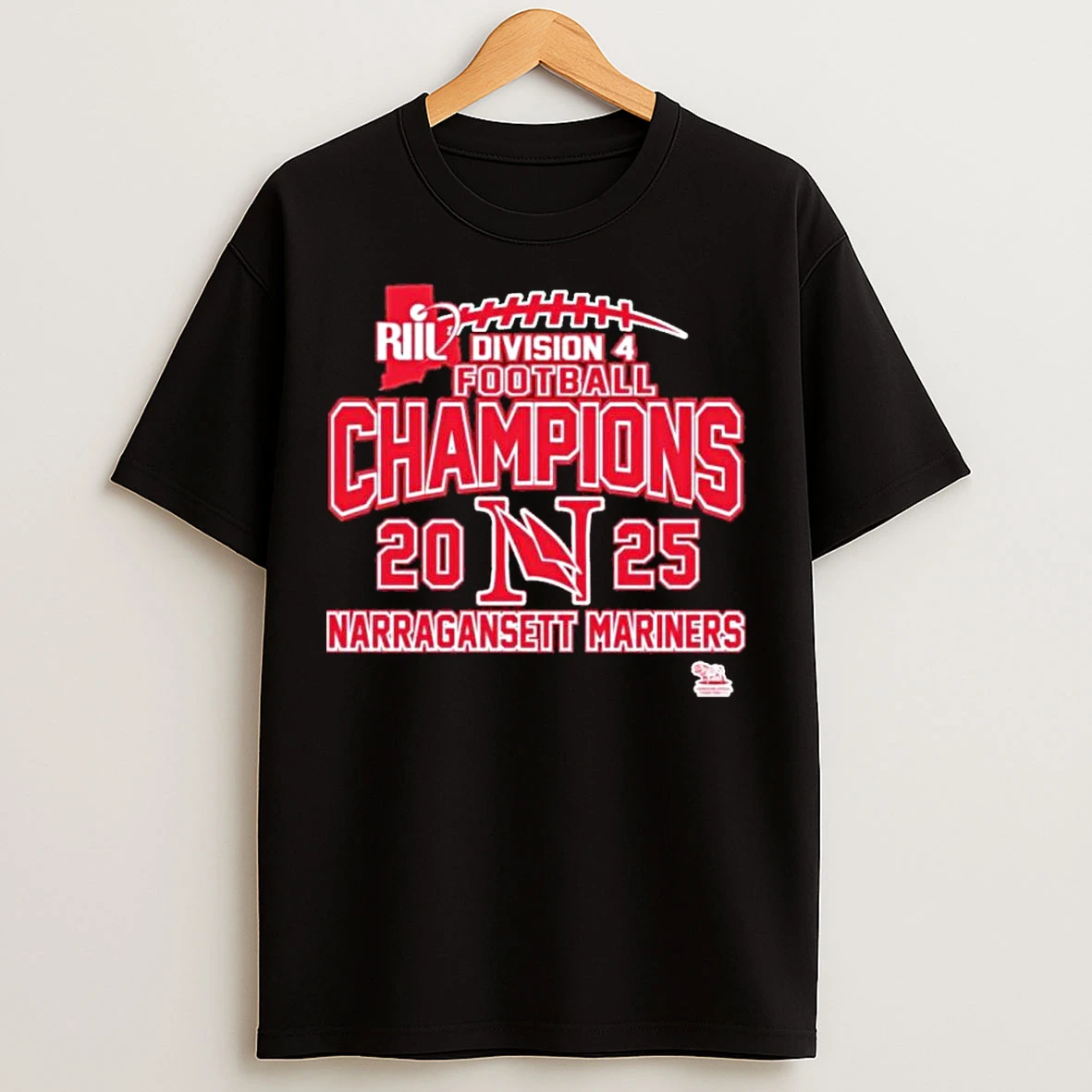 Classic Narragansett Mariners 2025 Riil Division 4 Football Champions T Shirts
