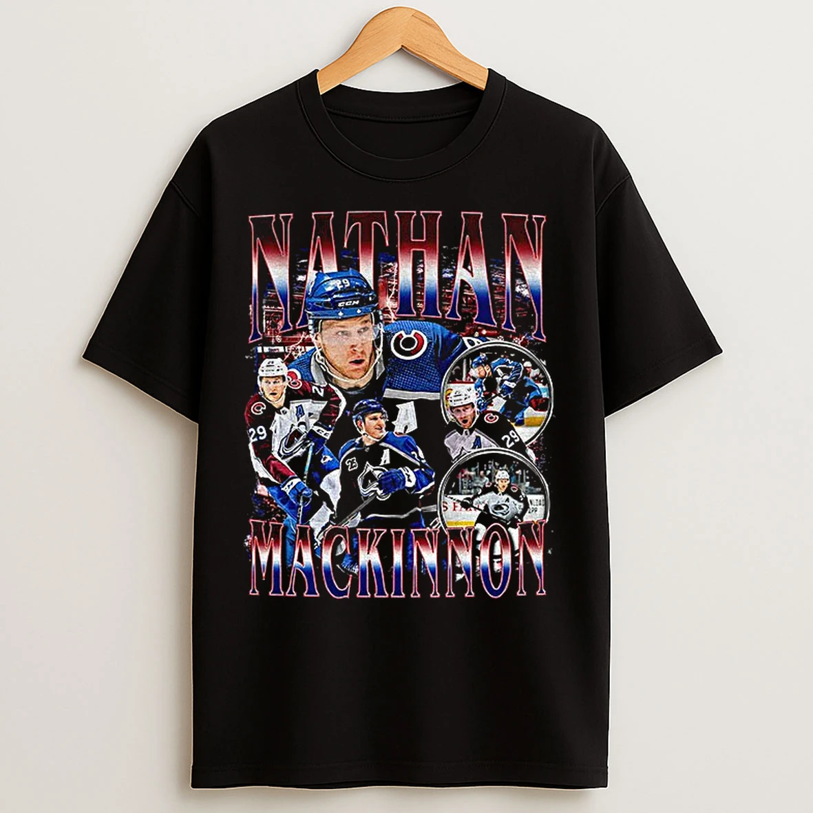 Classic Nathan Mackinnon Colorado Avalanche Nhl Hockey Graphic T Shirts