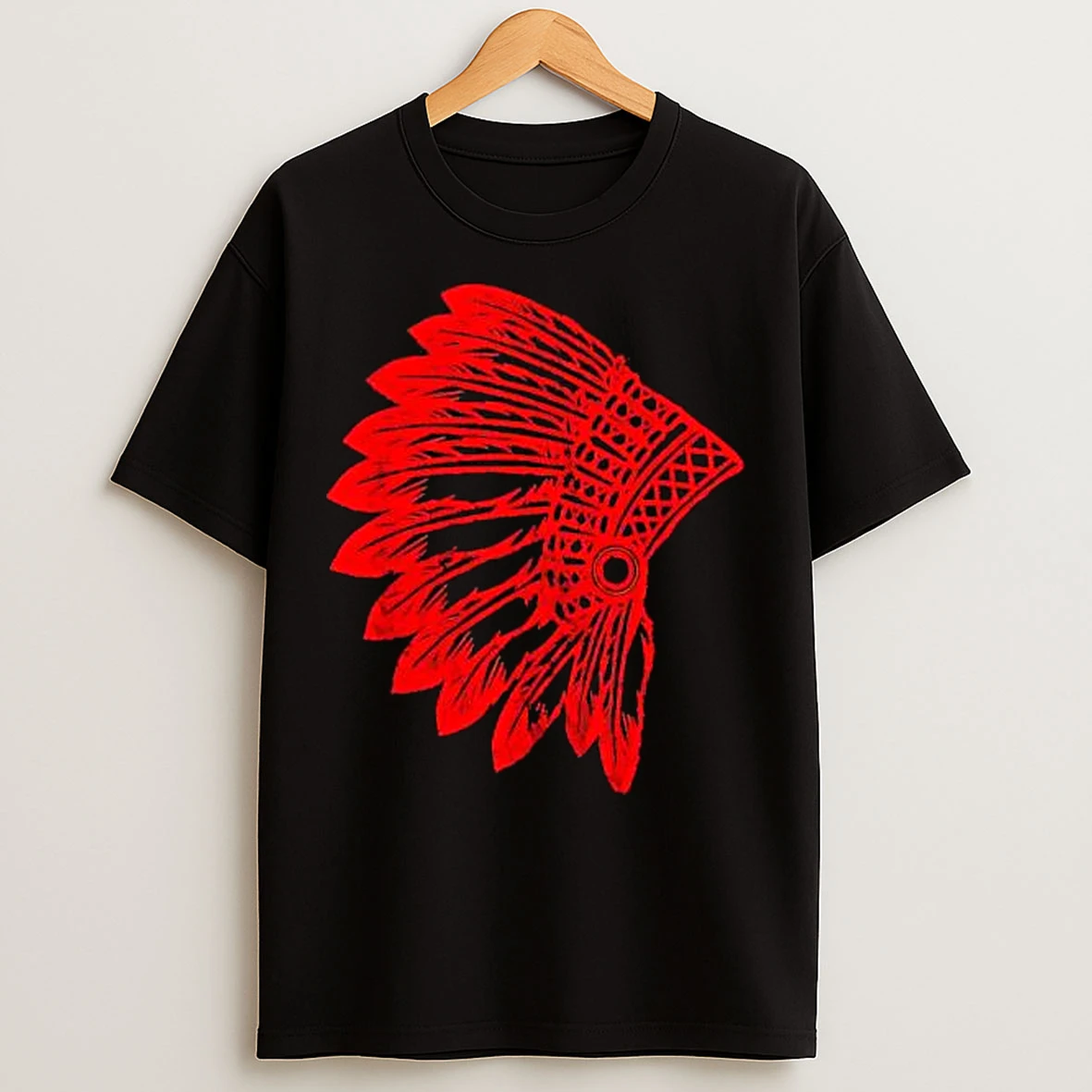 Classic Native American Indian Chief Shaman Skull Wolves Moon T Shirts